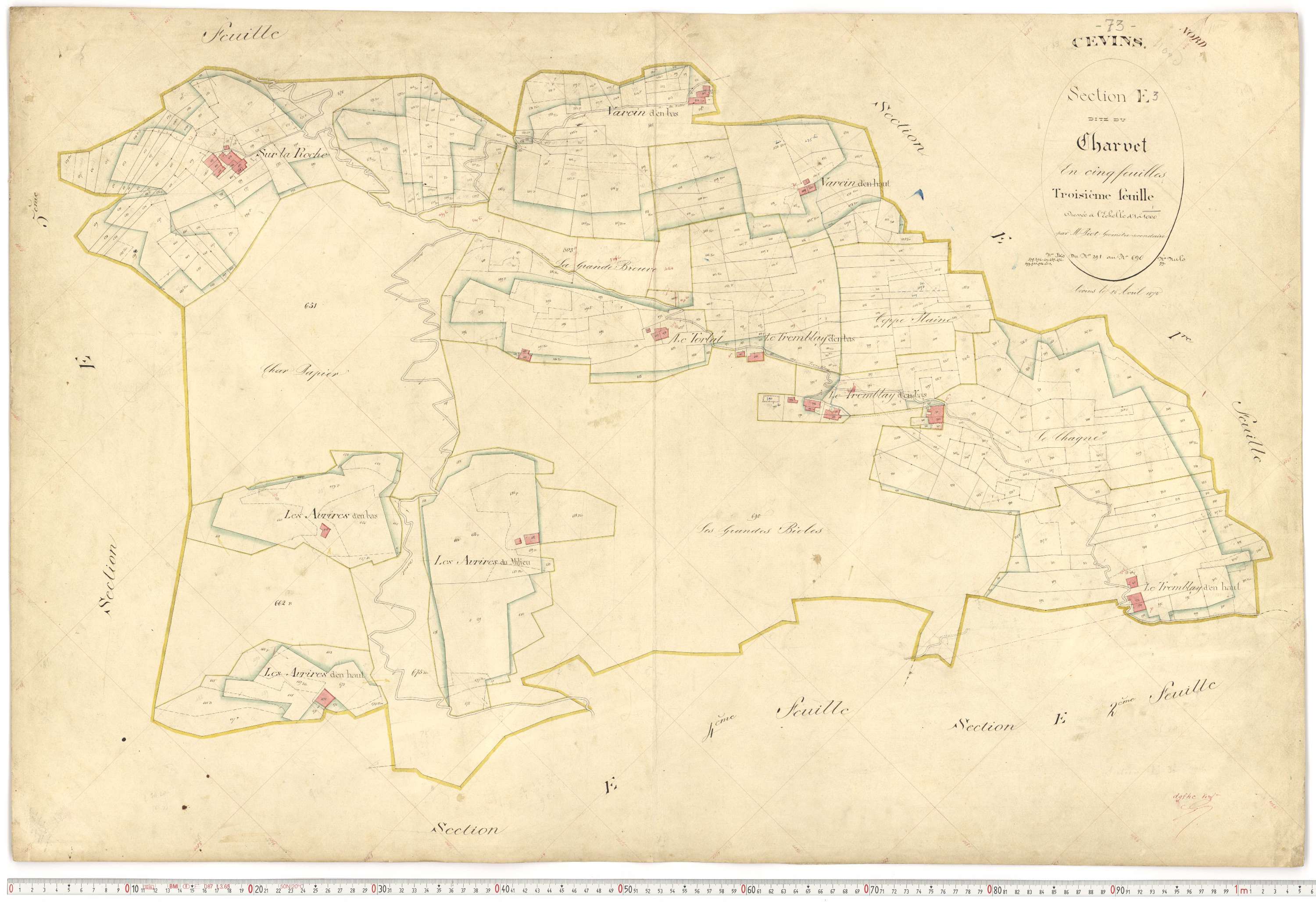 Cevins - Plans cadastraux du premier cadastre français.