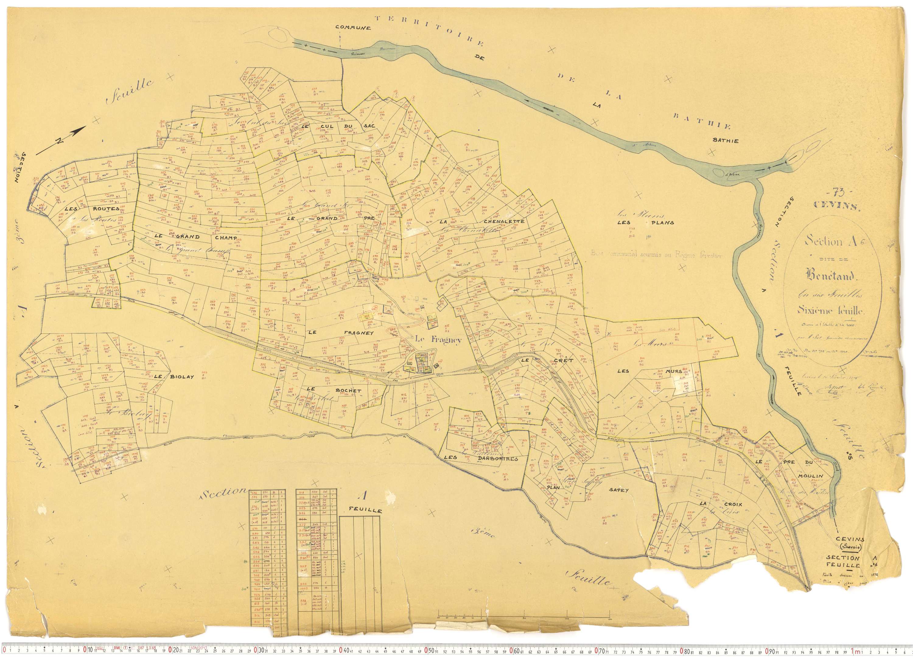 Cevins - Cadastre rénové (1966).