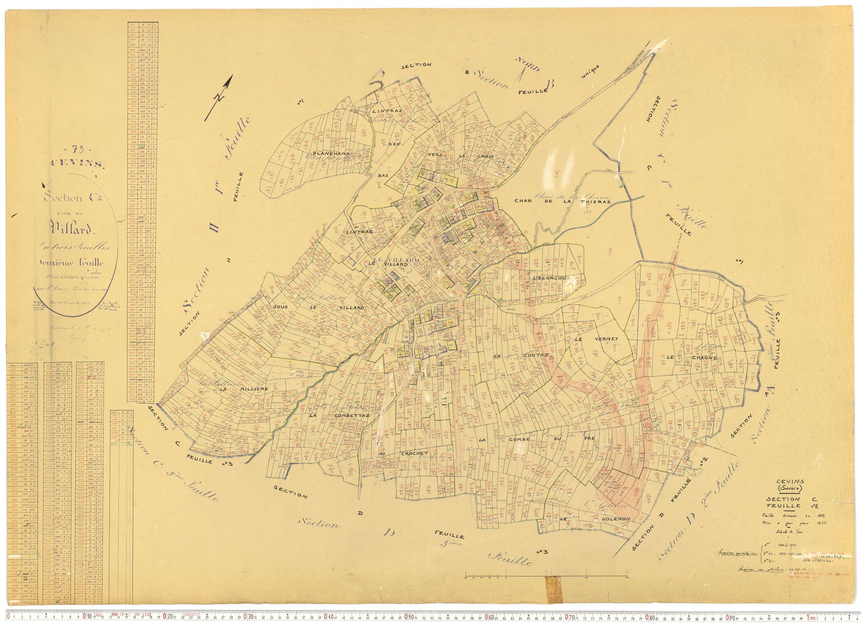 Cevins - Cadastre rénové (1966).