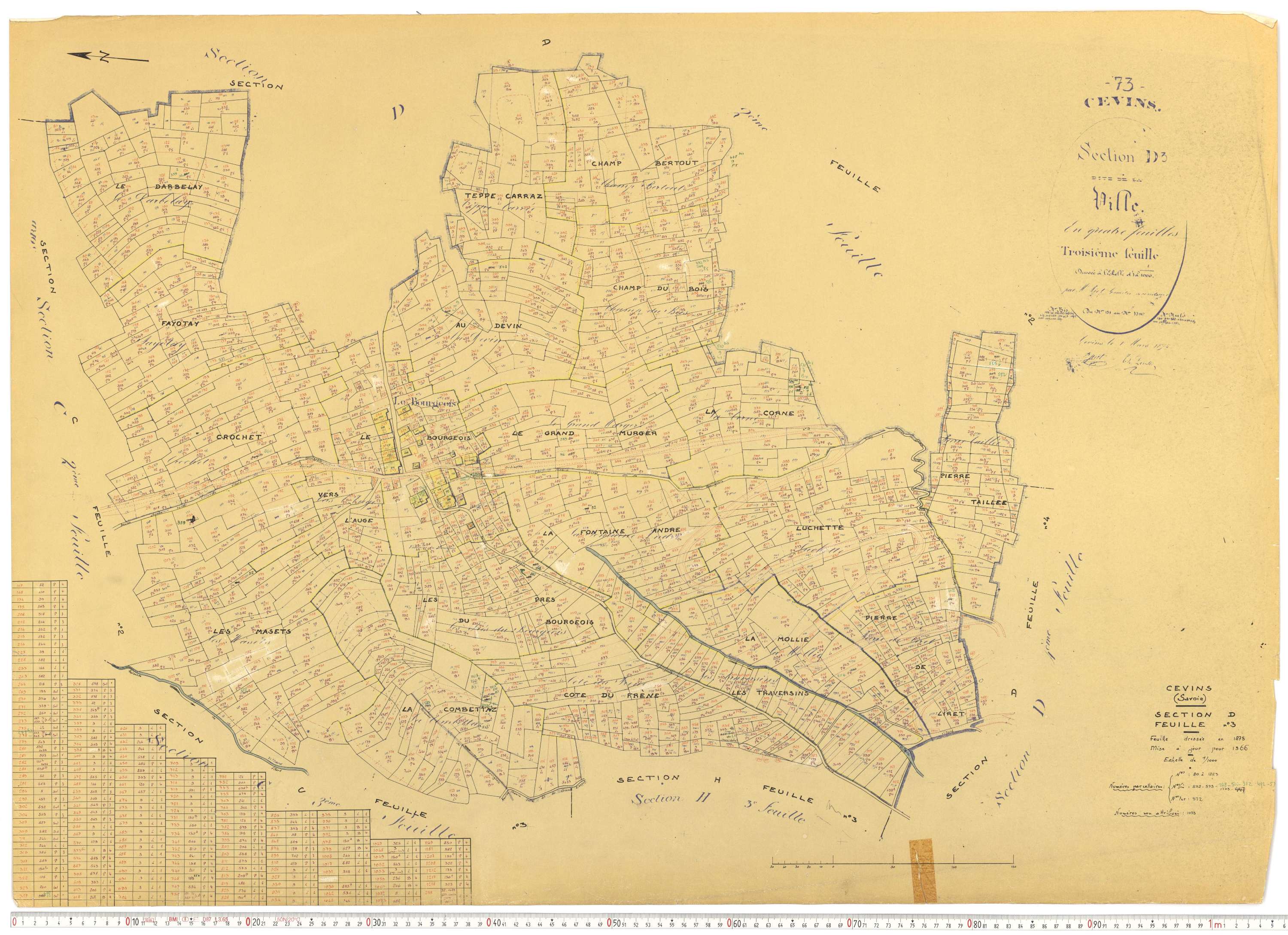 Cevins - Cadastre rénové (1966).