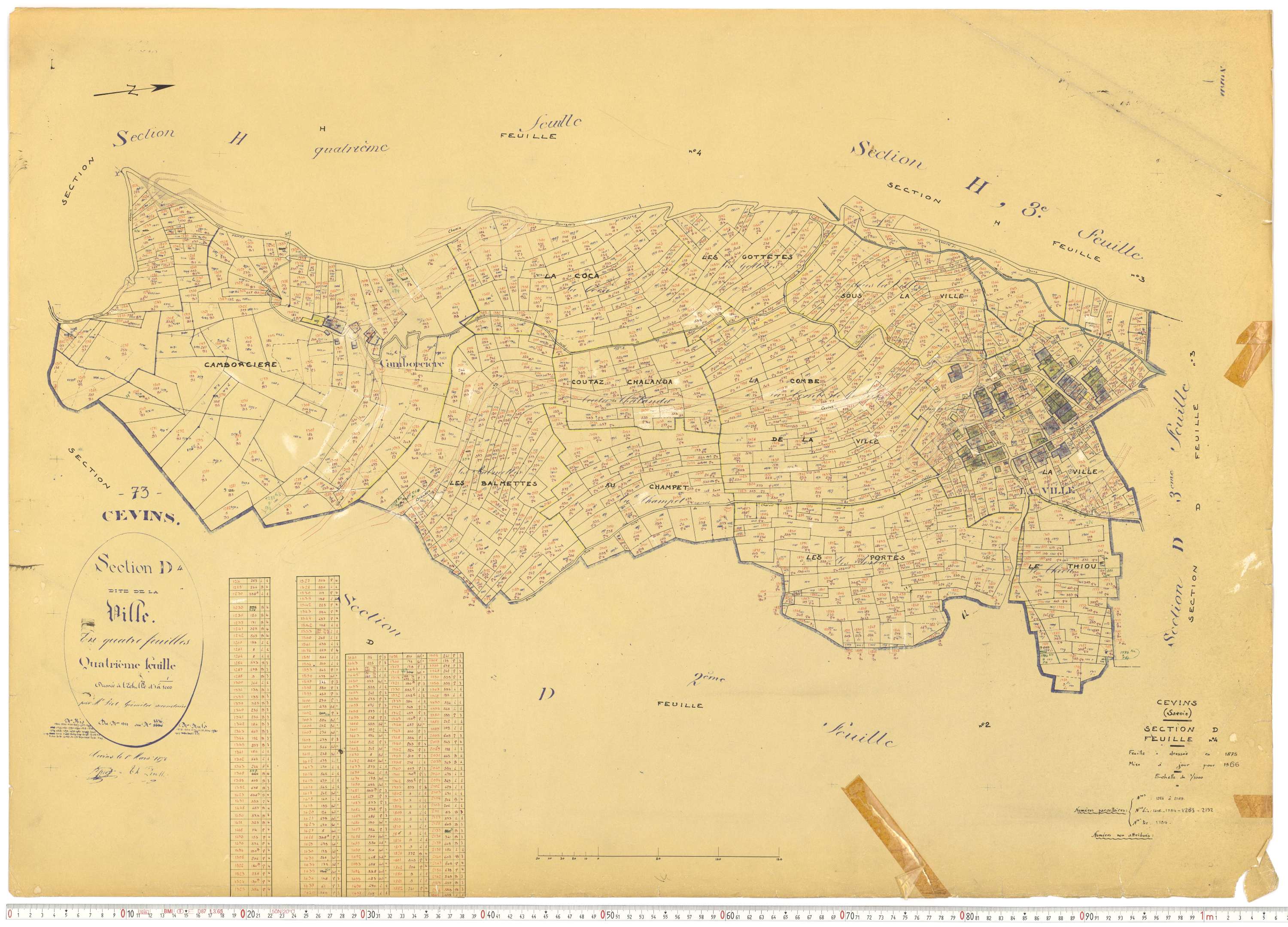 Cevins - Cadastre rénové (1966).