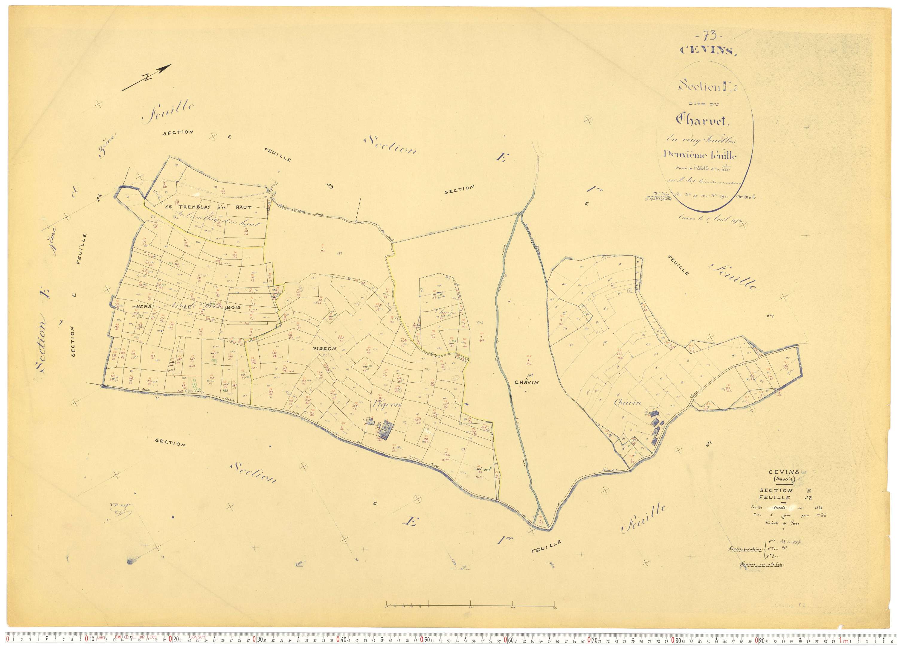 Cevins - Cadastre rénové (1966).