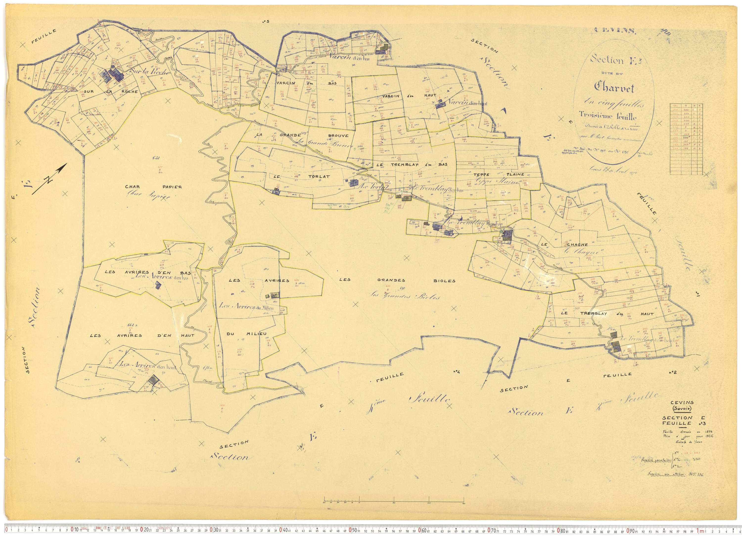Cevins - Cadastre rénové (1966).