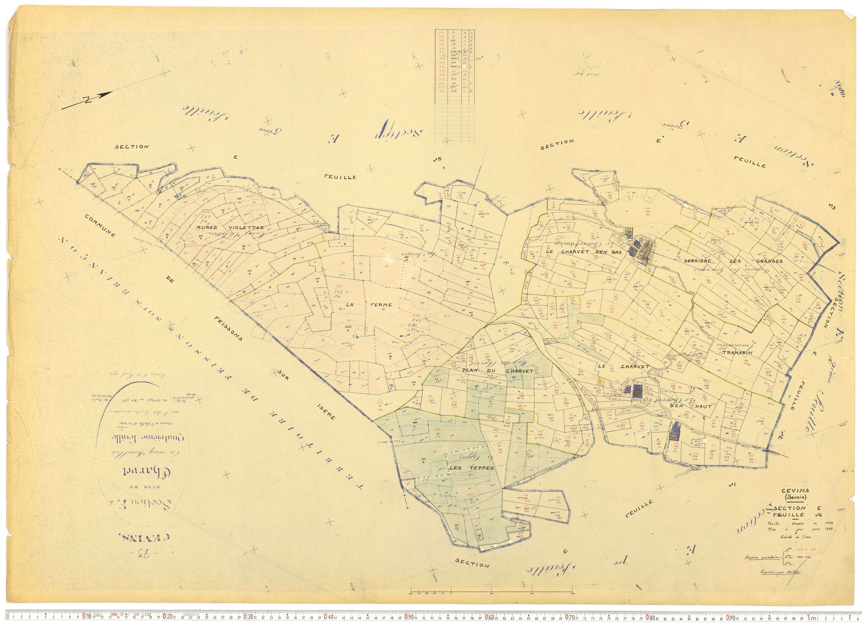 Cevins - Cadastre rénové (1966).