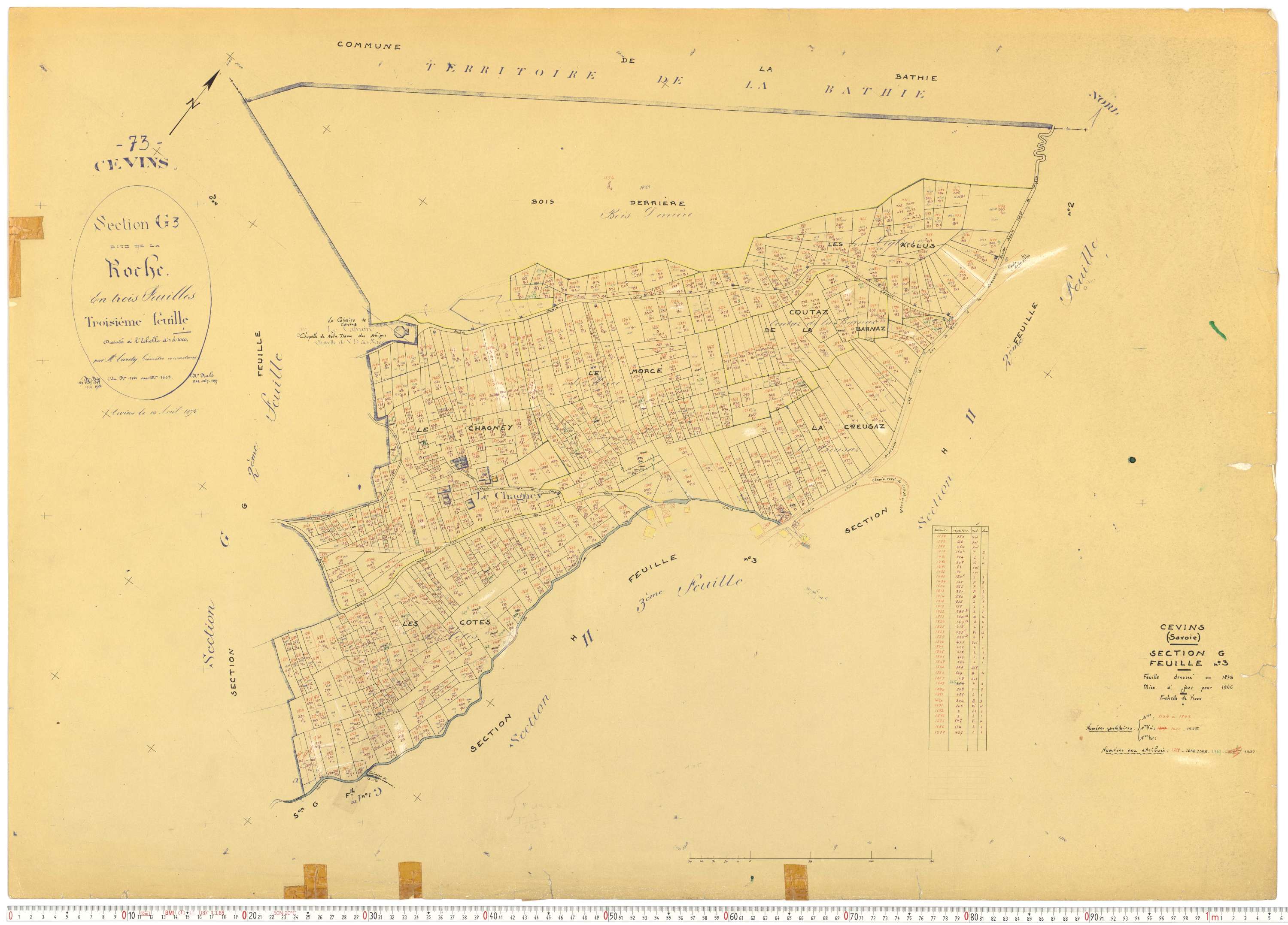 Cevins - Cadastre rénové (1966).