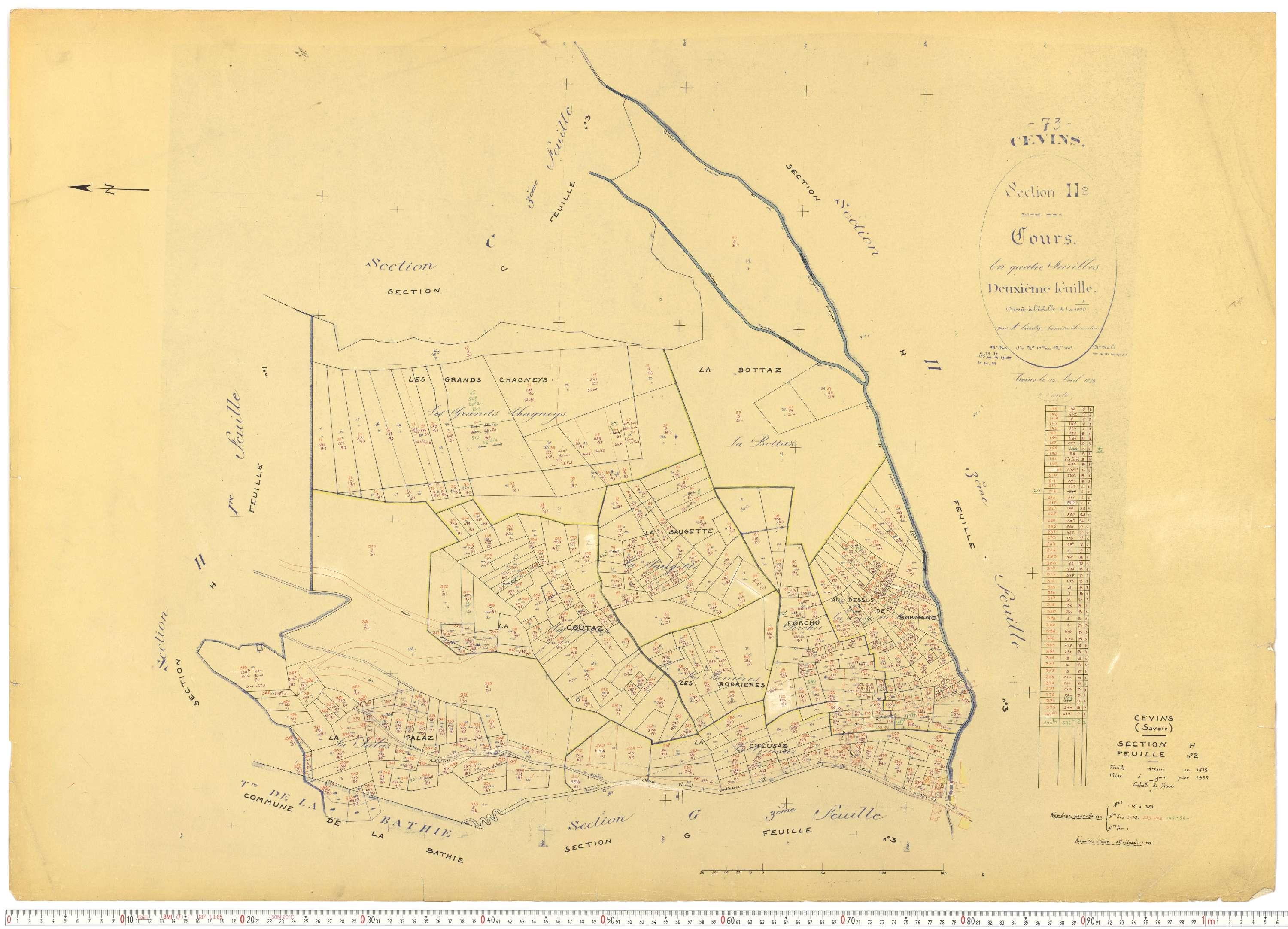Cevins - Cadastre rénové (1966).