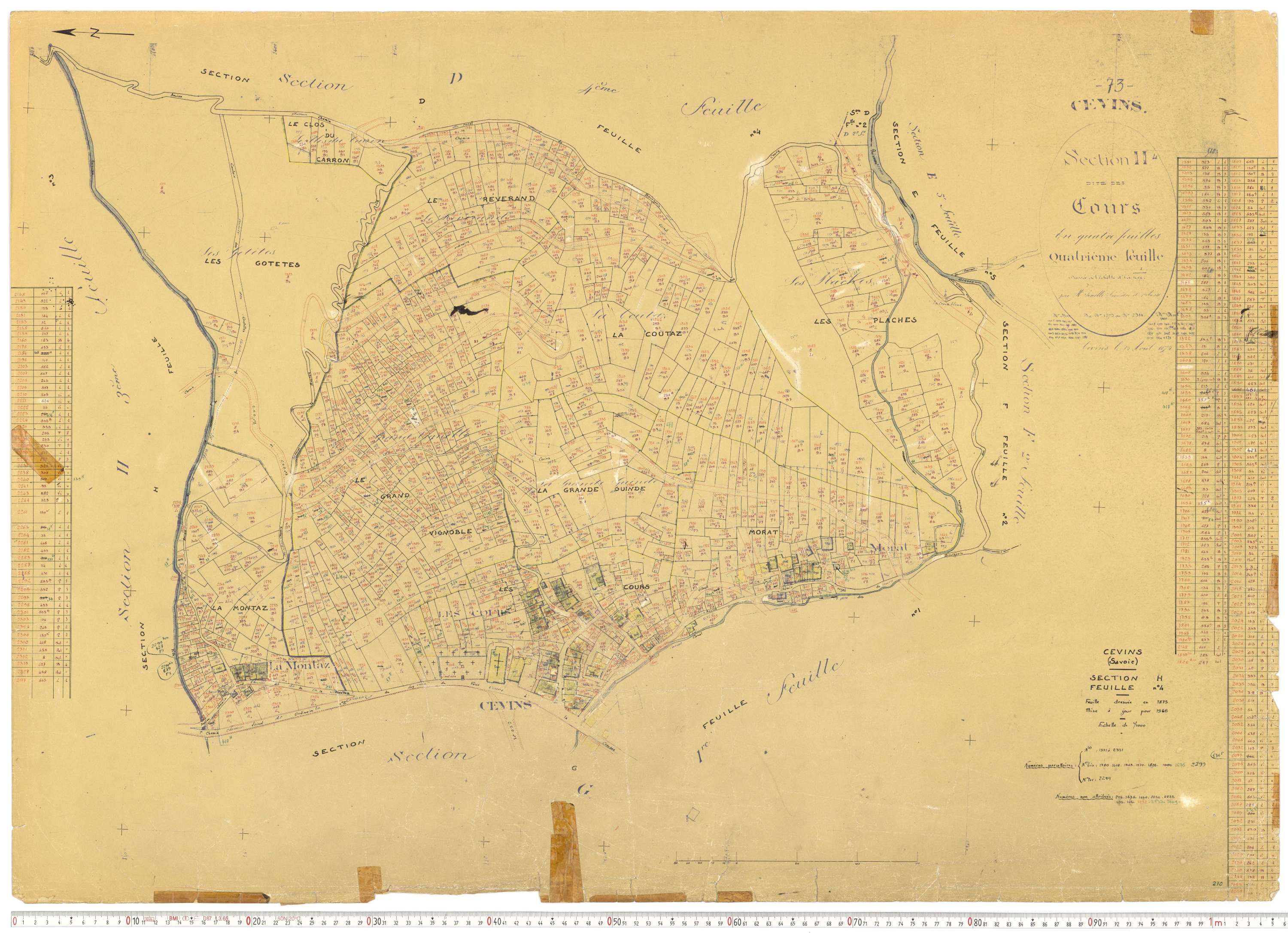 Cevins - Cadastre rénové (1966).
