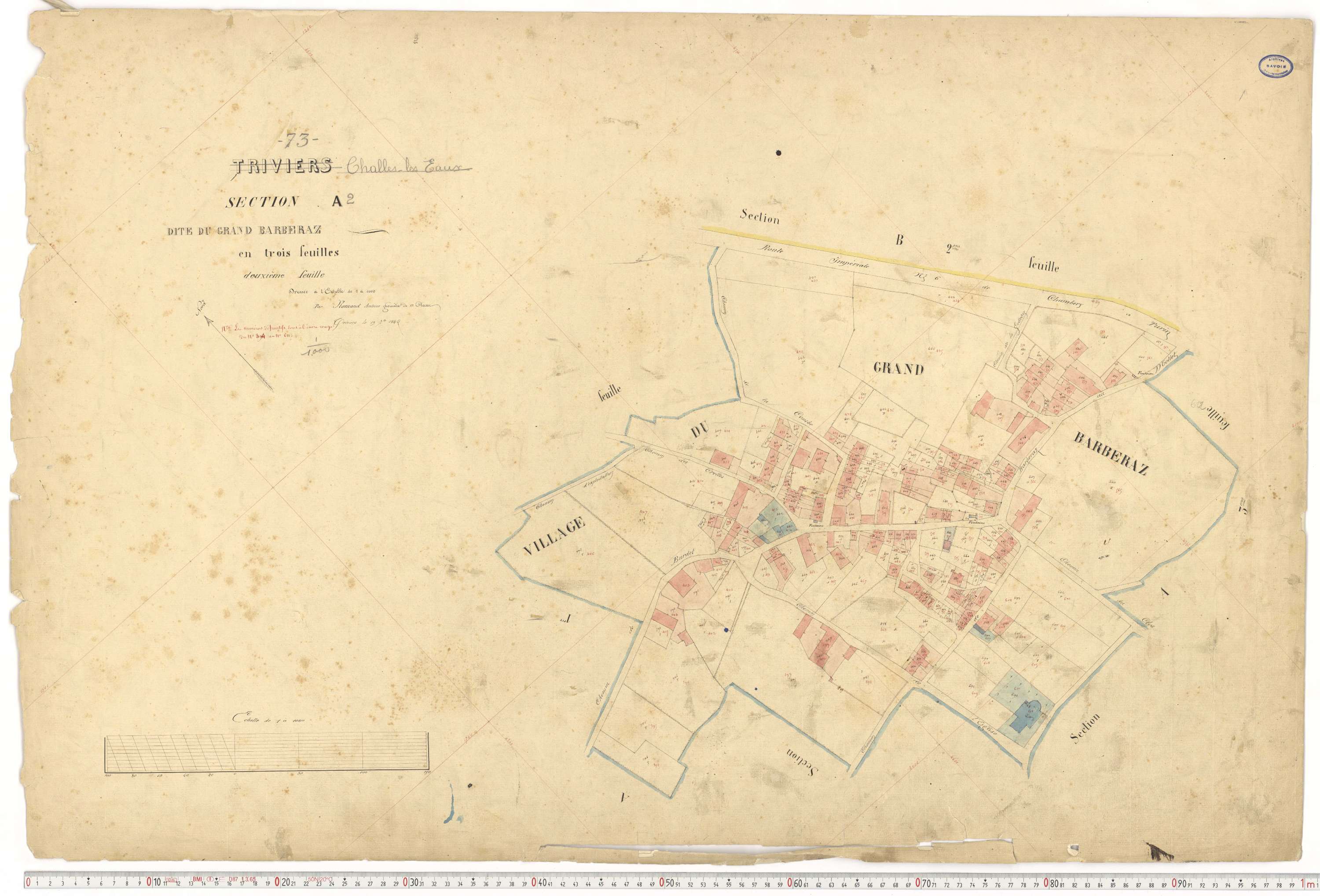 Challes-les-Eaux - Plans cadastraux du premier cadastre français.