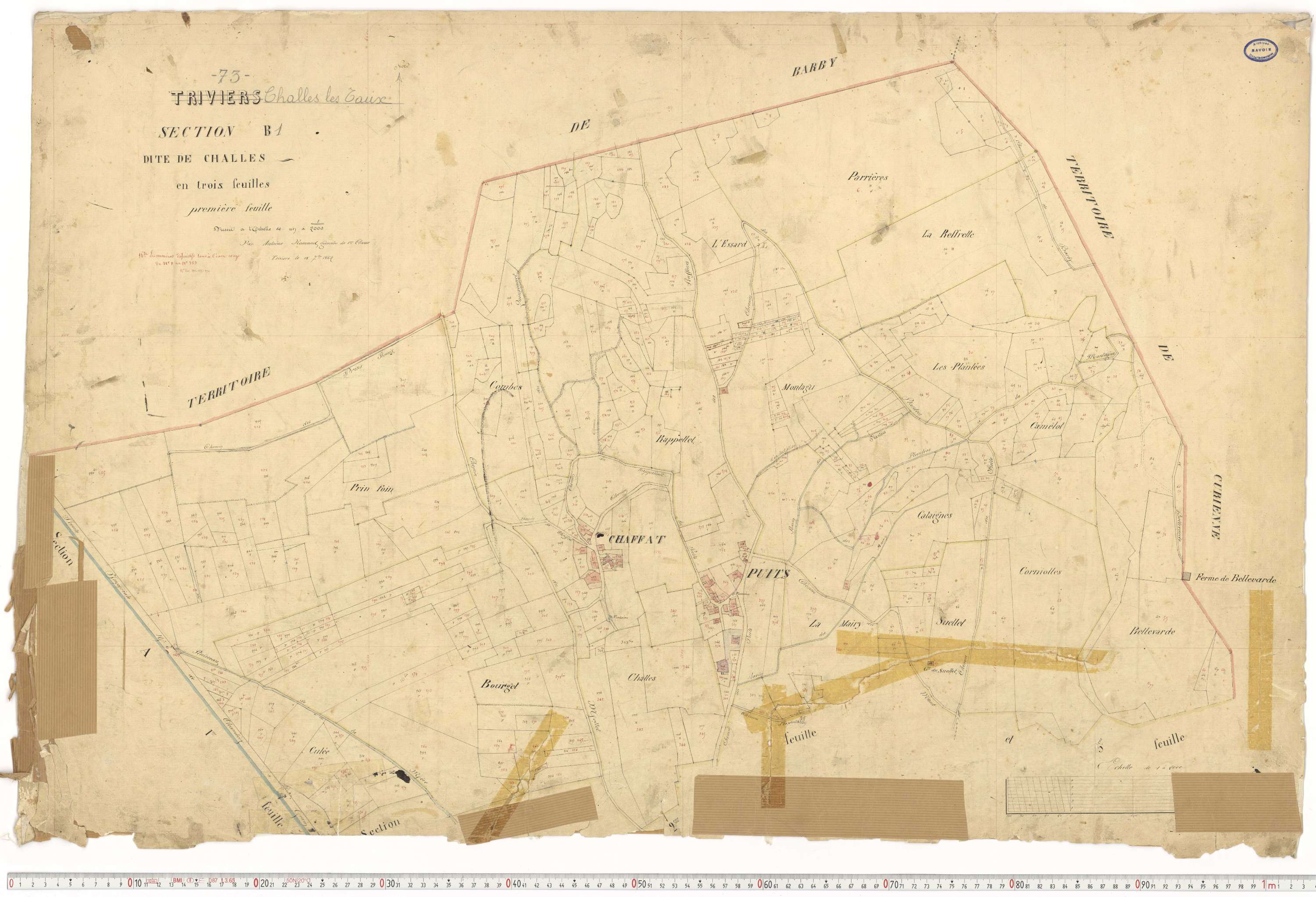 Challes-les-Eaux - Plans cadastraux du premier cadastre français.