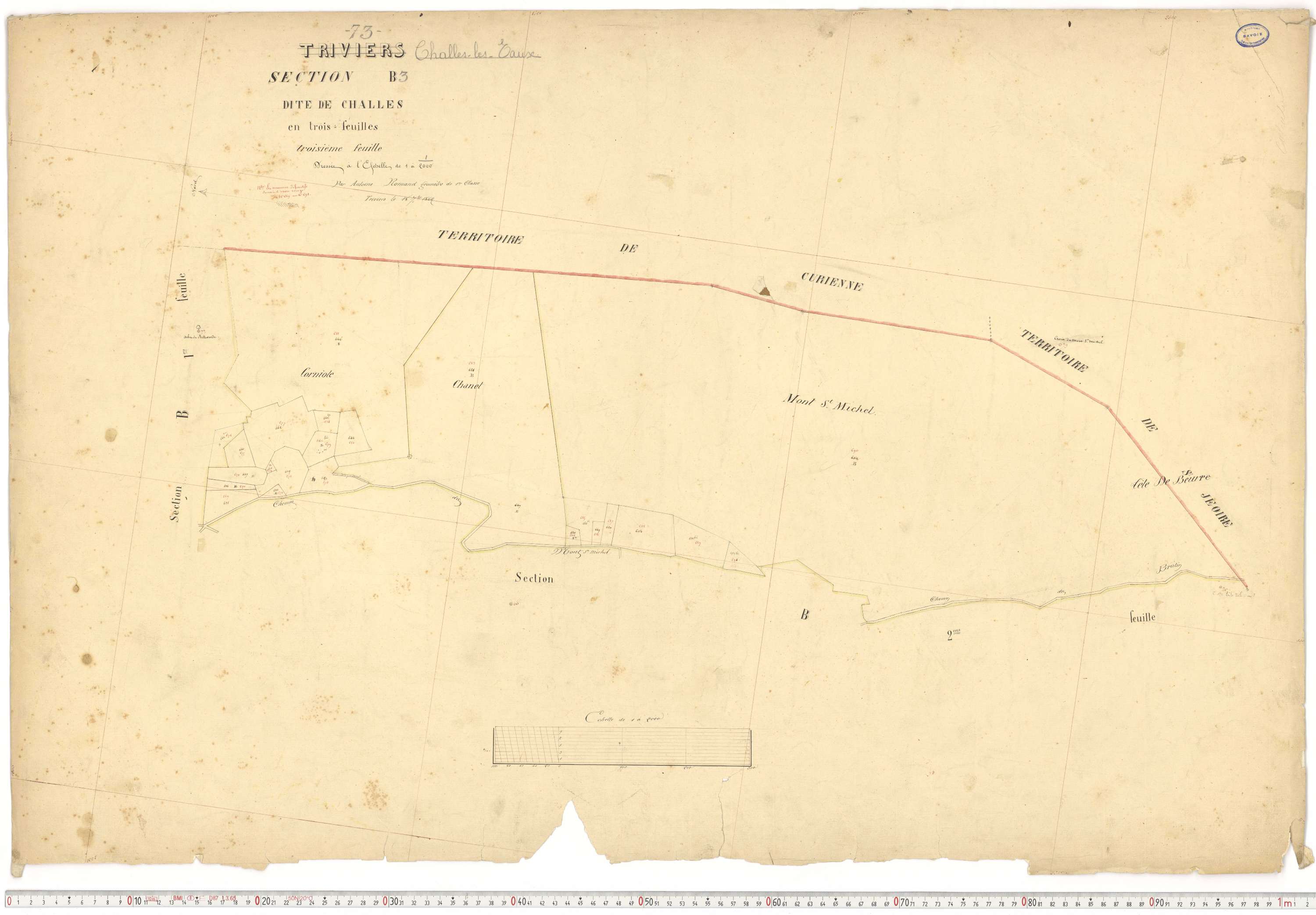 Challes-les-Eaux - Plans cadastraux du premier cadastre français.