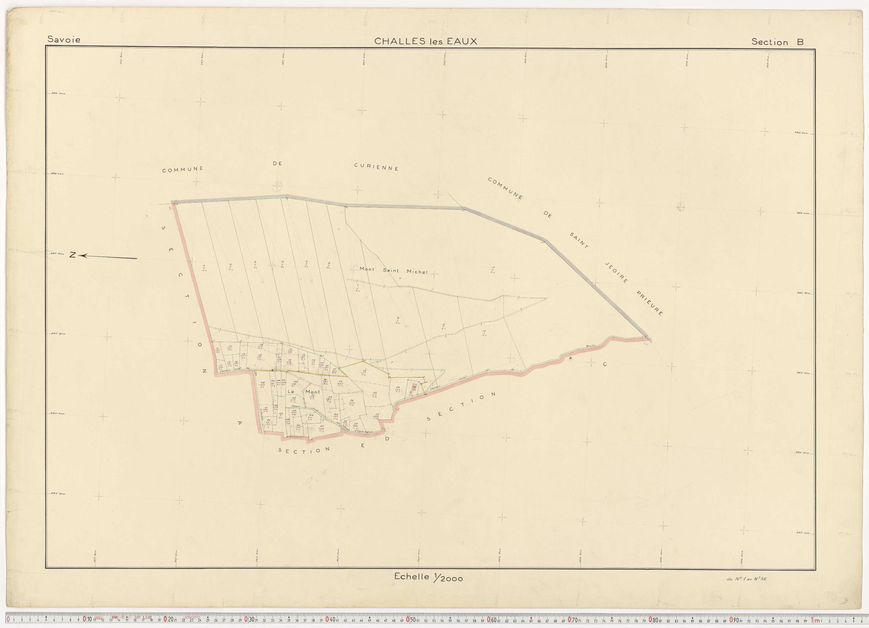 Challes-les-Eaux - Plans cadastraux du cadastre rénové en 1955 et mis à jour en 1988.