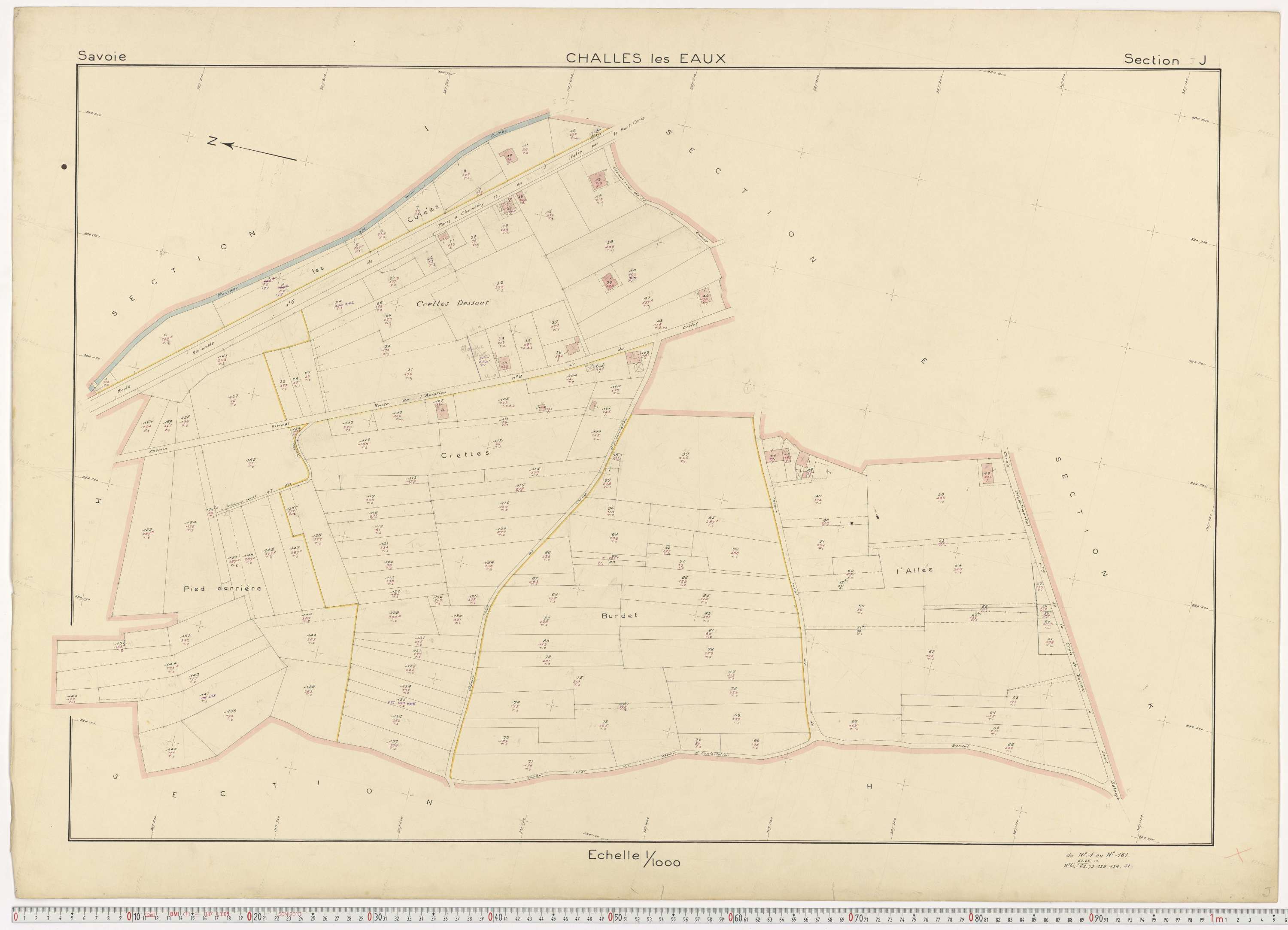 Challes-les-Eaux - Plans cadastraux du cadastre rénové en 1955 et mis à jour en 1988.