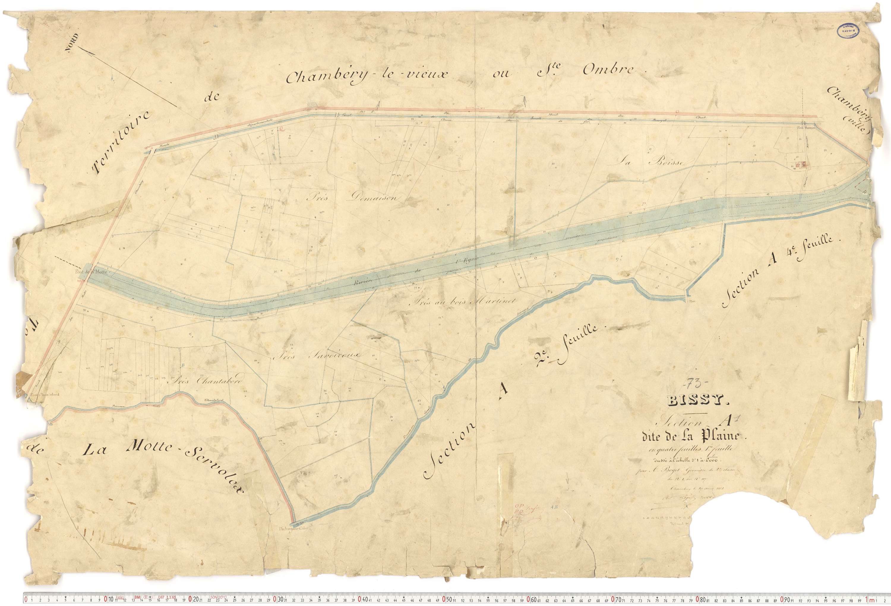 Chambéry - Cadastre français (1863).