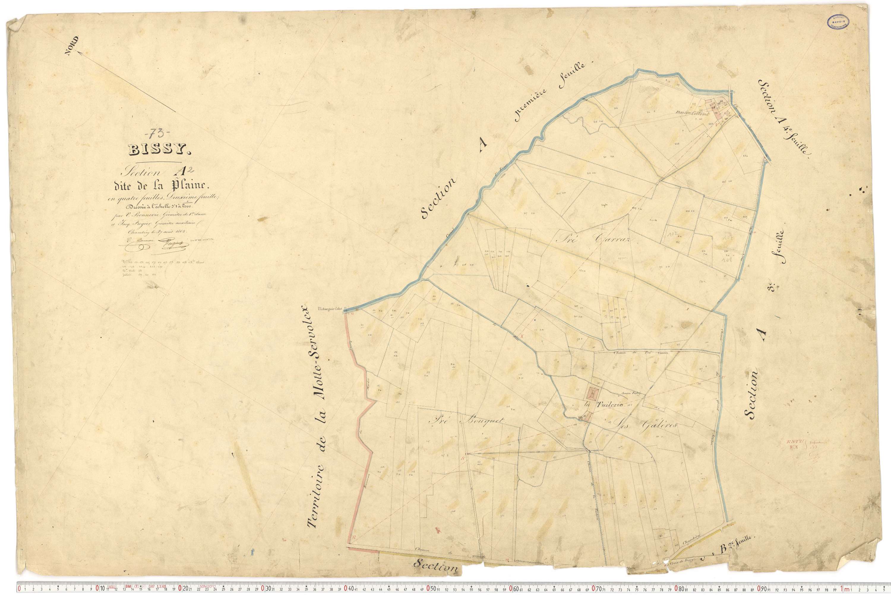 Chambéry - Cadastre français (1863).