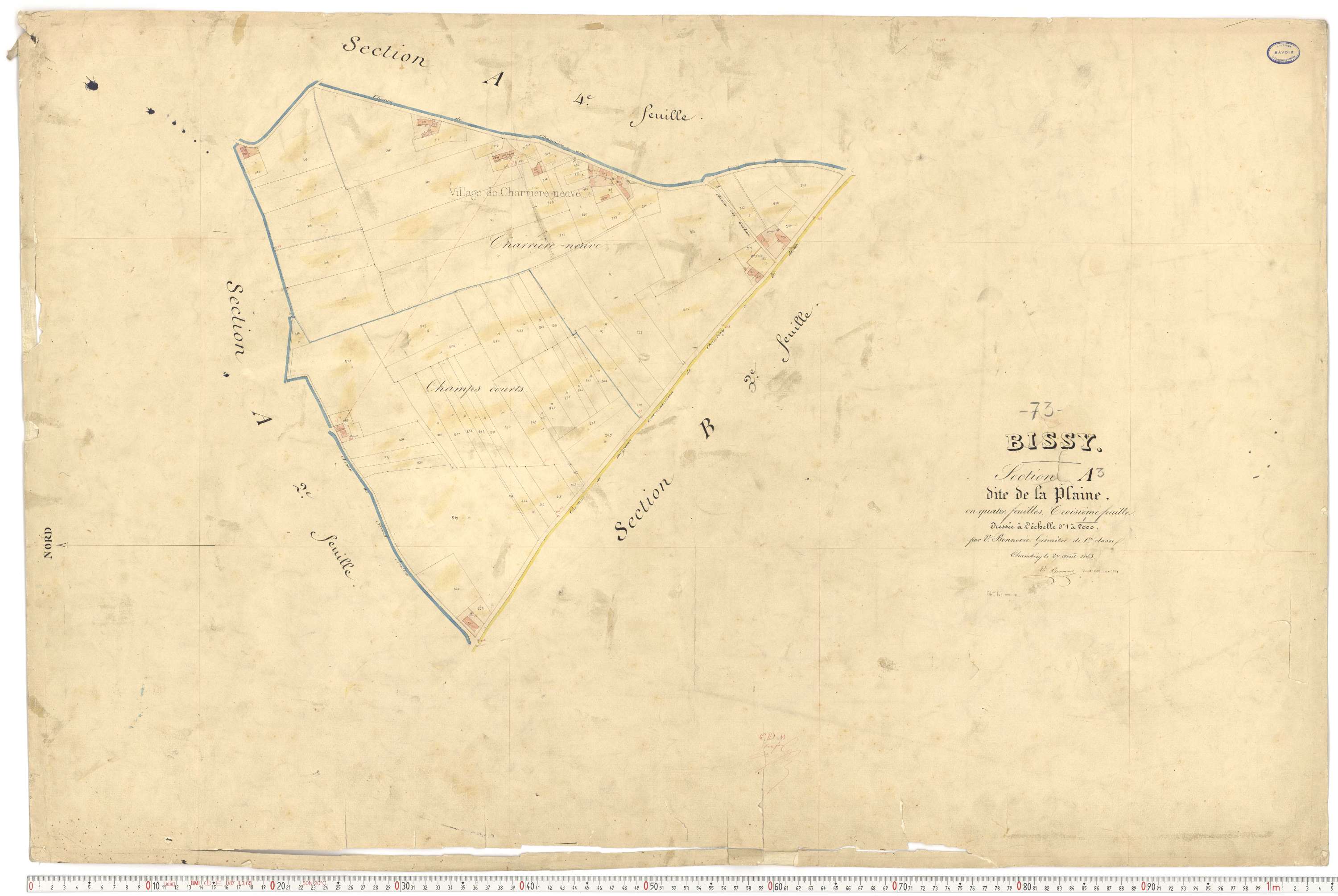 Chambéry - Cadastre français (1863).