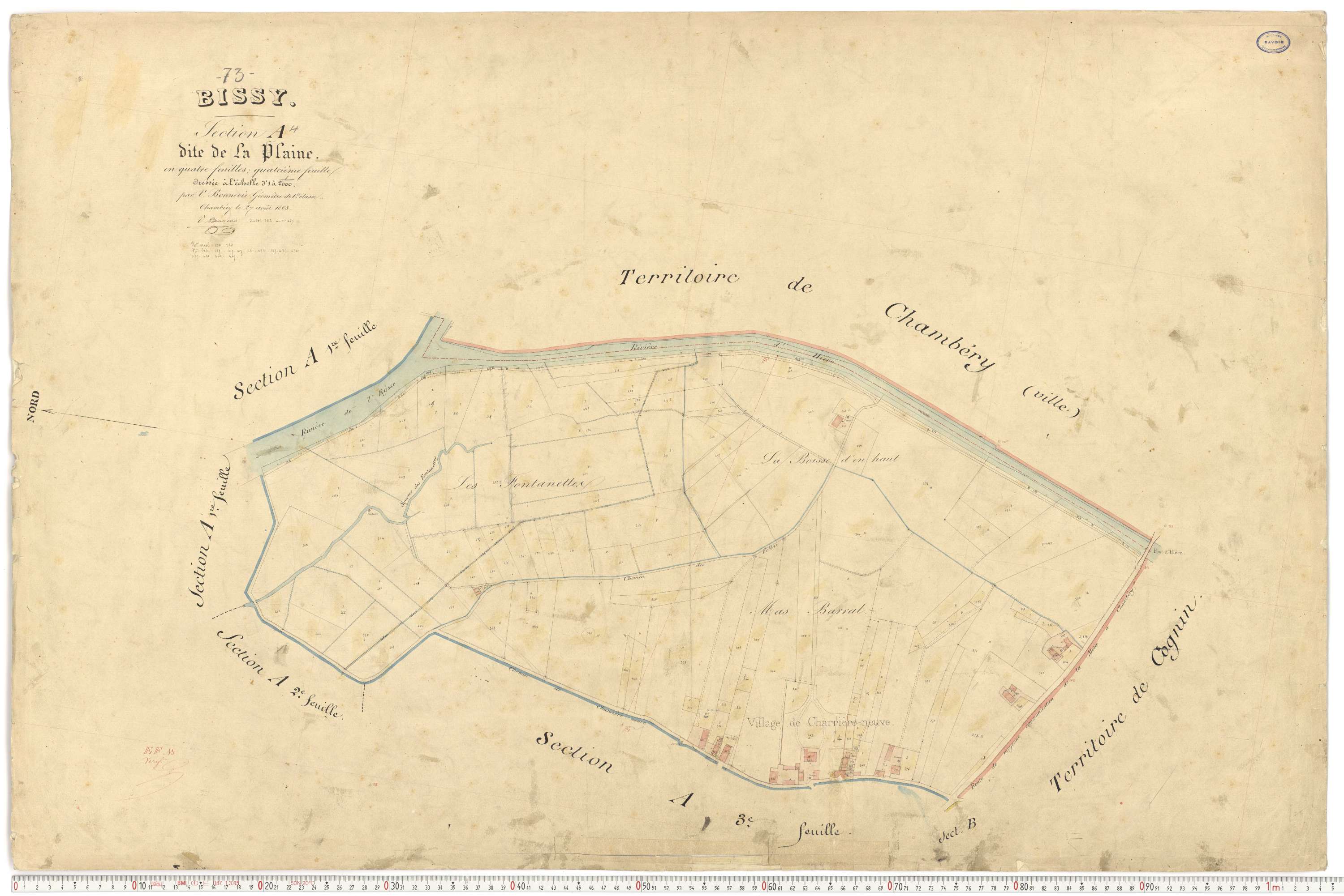 Chambéry - Cadastre français (1863).
