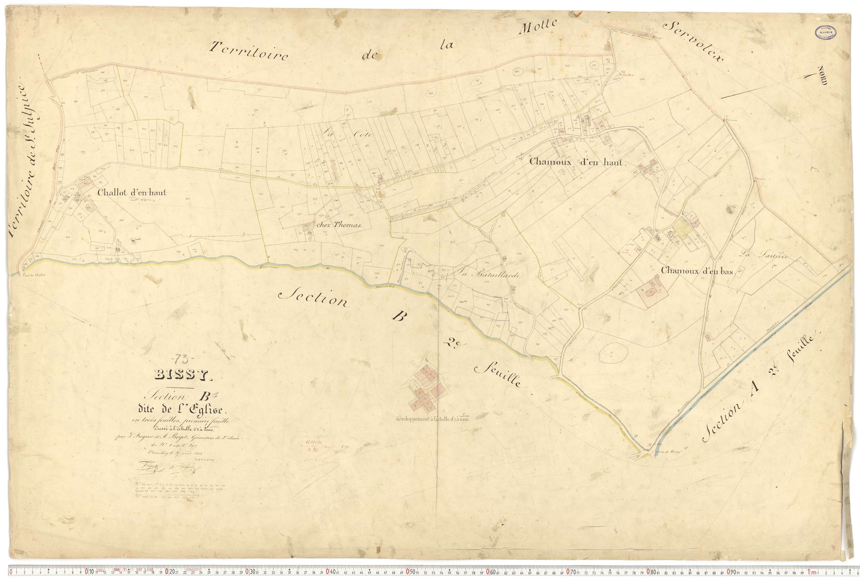 Chambéry - Cadastre français (1863).