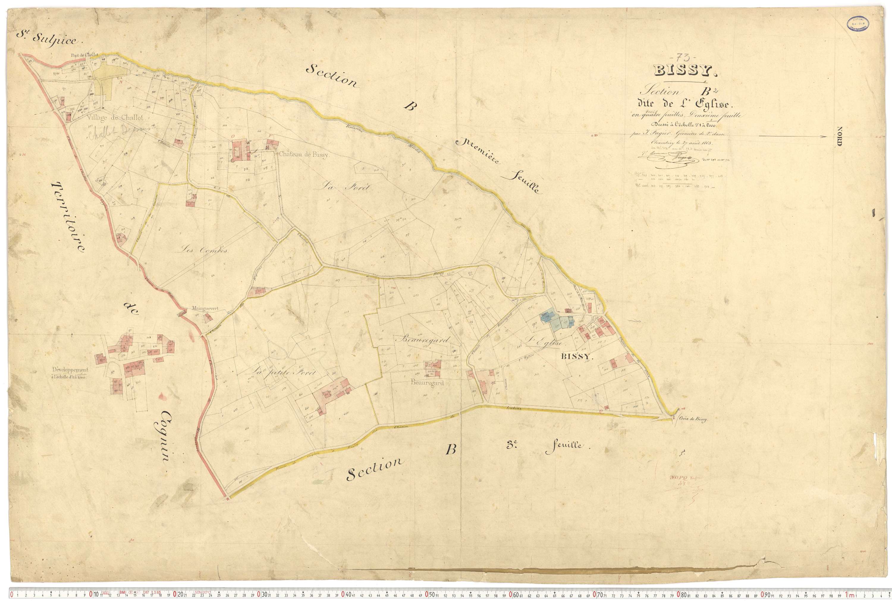 Chambéry - Cadastre français (1863).