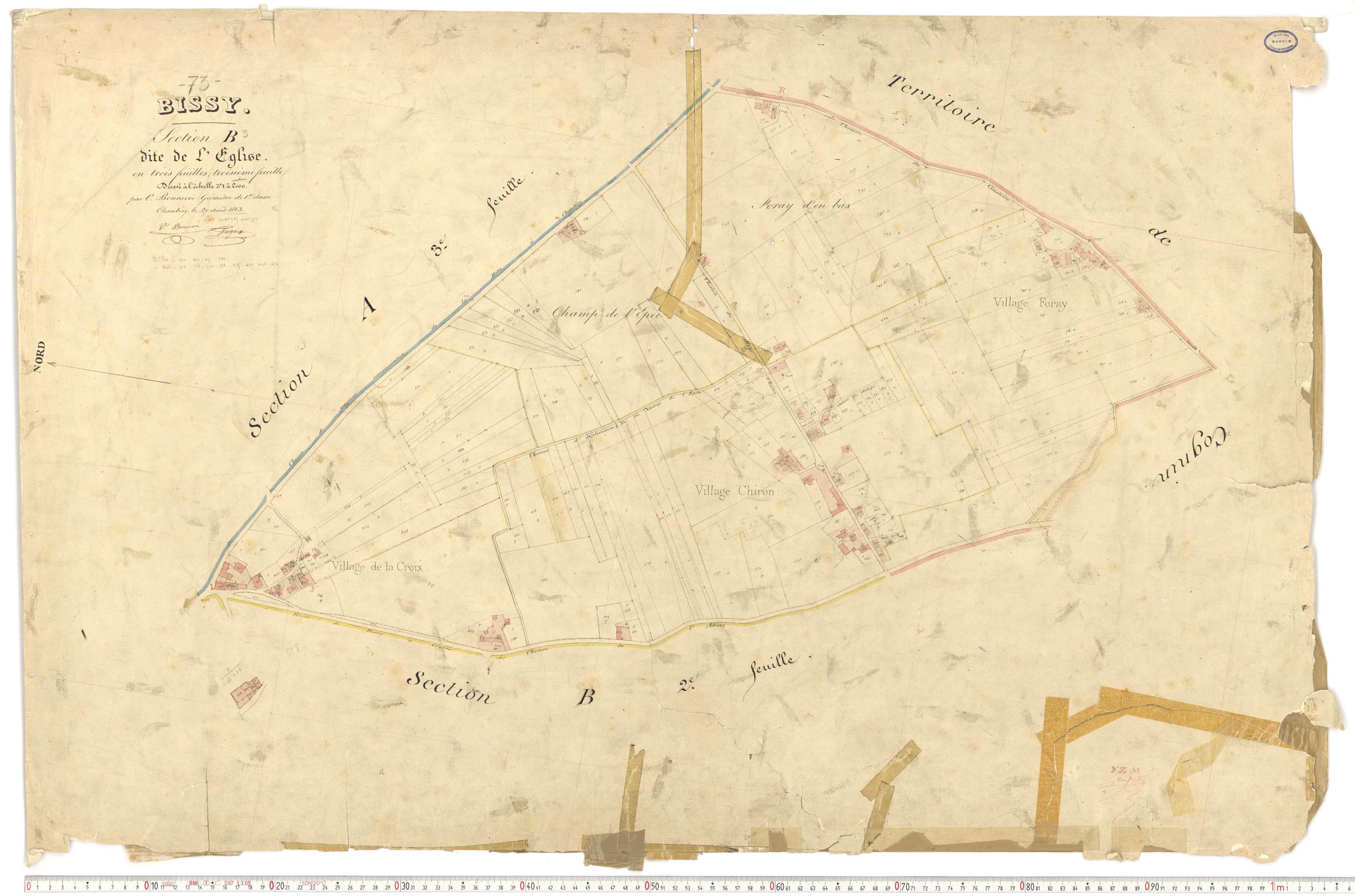 Chambéry - Cadastre français (1863).