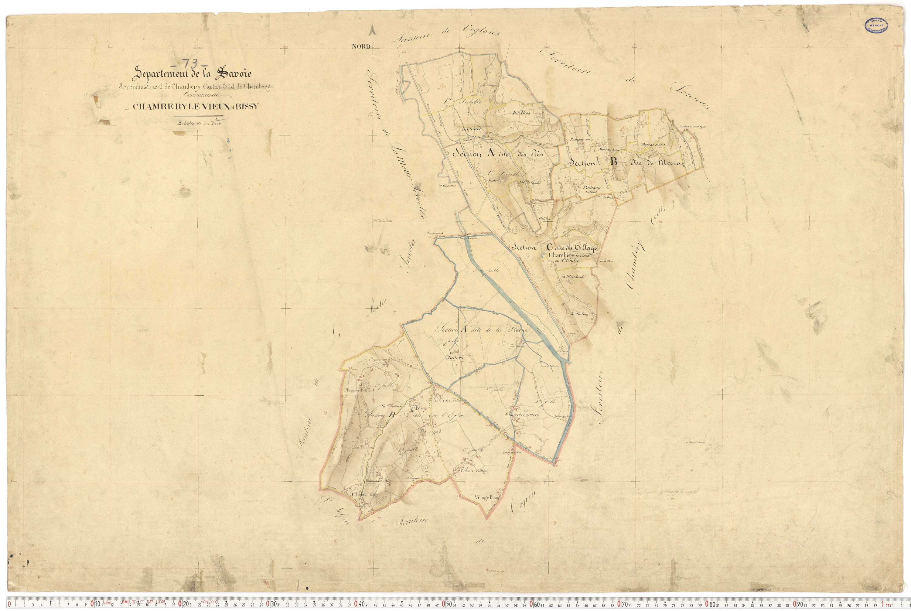Chambéry - Plans cadastraux du premier cadastre français (version de travail).
