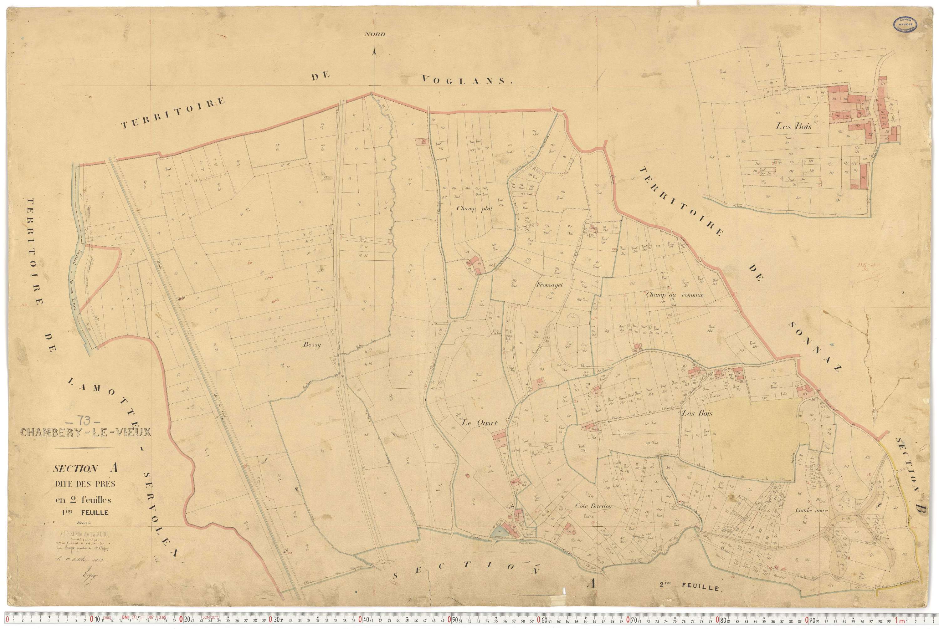 Chambéry - Plans cadastraux du premier cadastre français (version de travail).