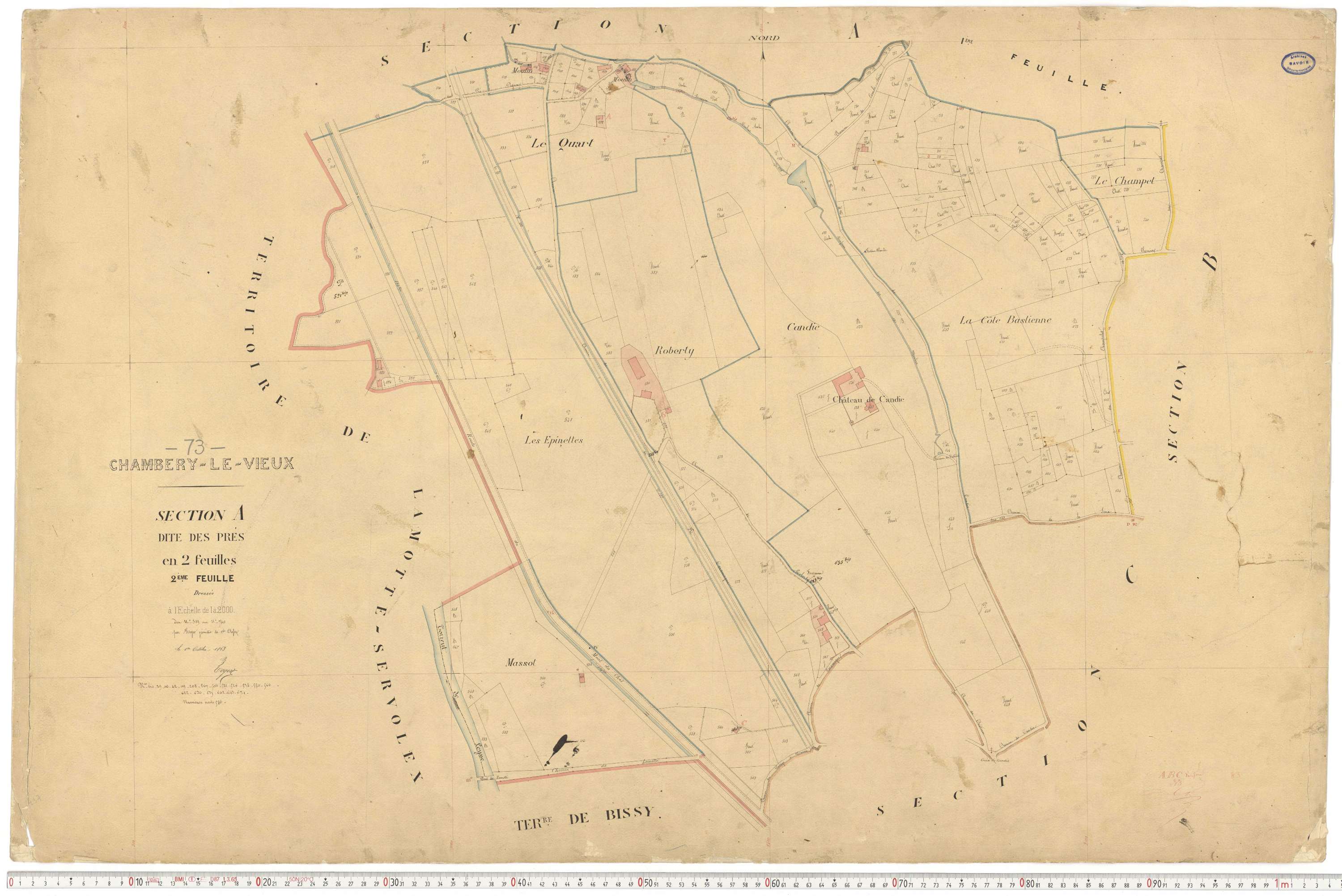 Chambéry - Plans cadastraux du premier cadastre français (version de travail).