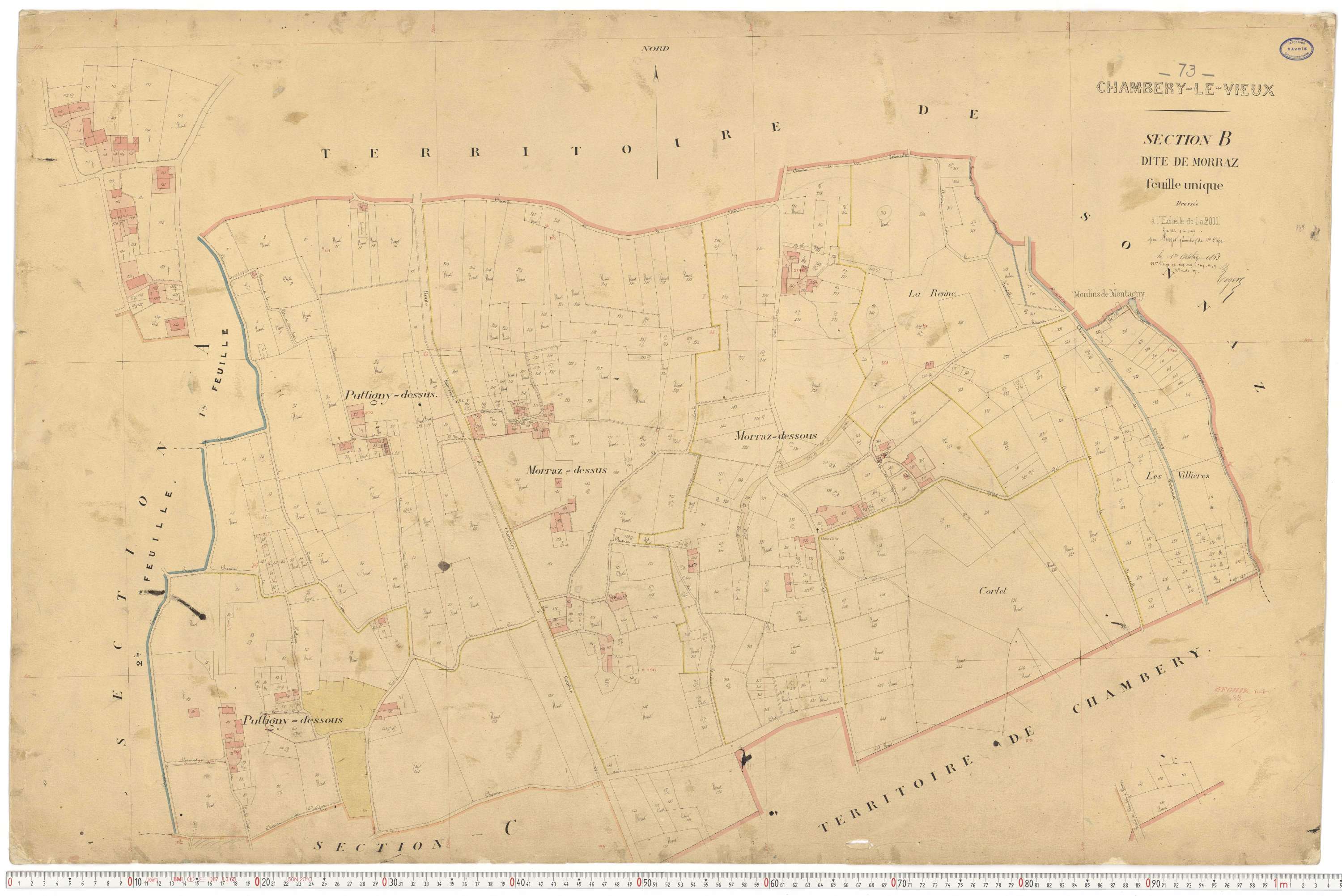 Chambéry - Plans cadastraux du premier cadastre français (version de travail).
