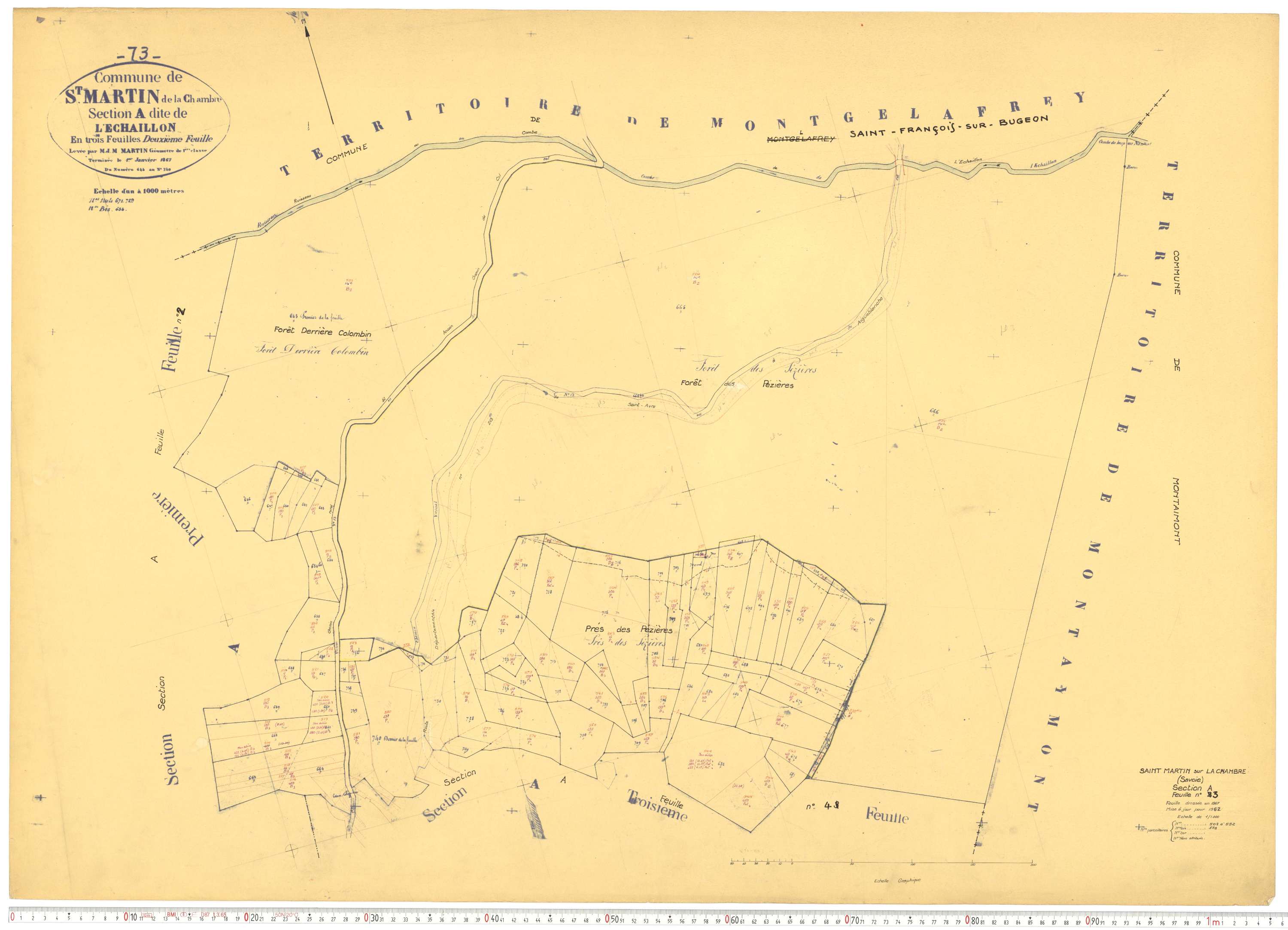 La Chambre - Plans cadastraux du cadastre rénové.