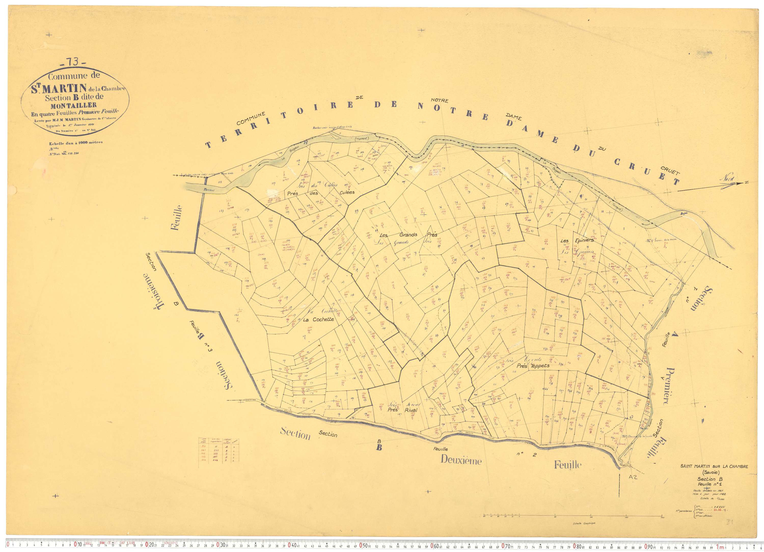 La Chambre - Plans cadastraux du cadastre rénové.