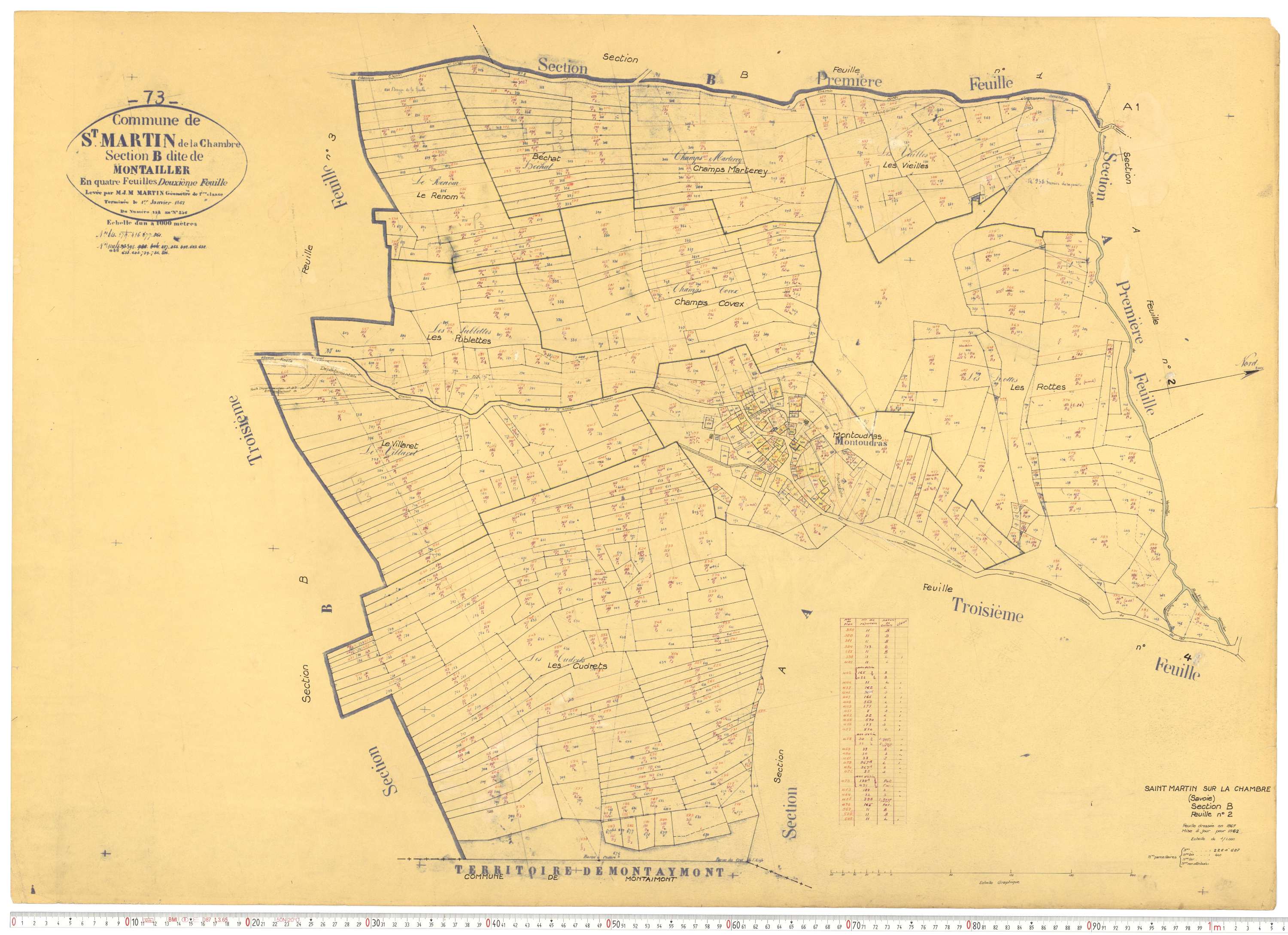 La Chambre - Plans cadastraux du cadastre rénové.