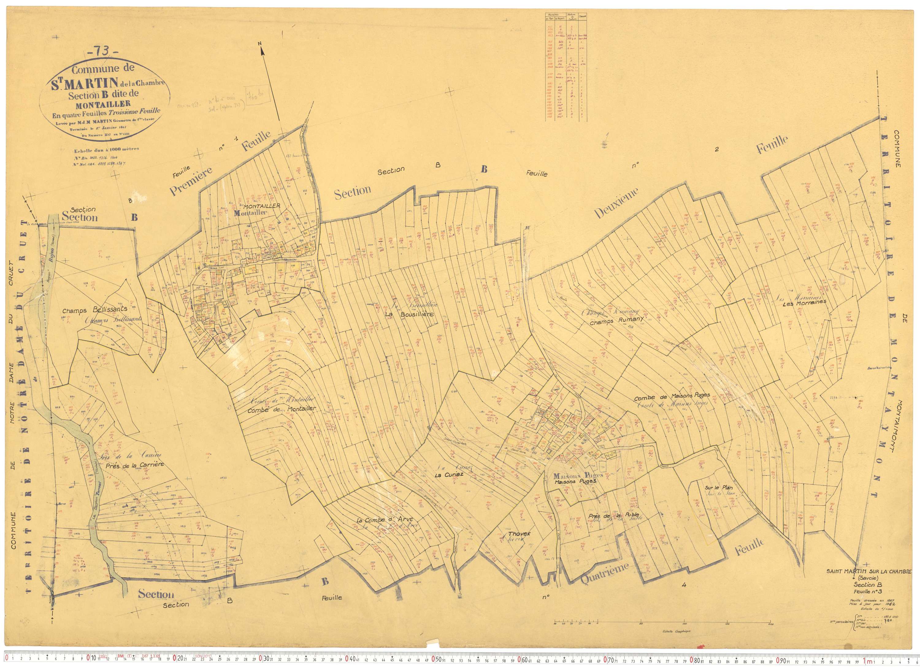 La Chambre - Plans cadastraux du cadastre rénové.