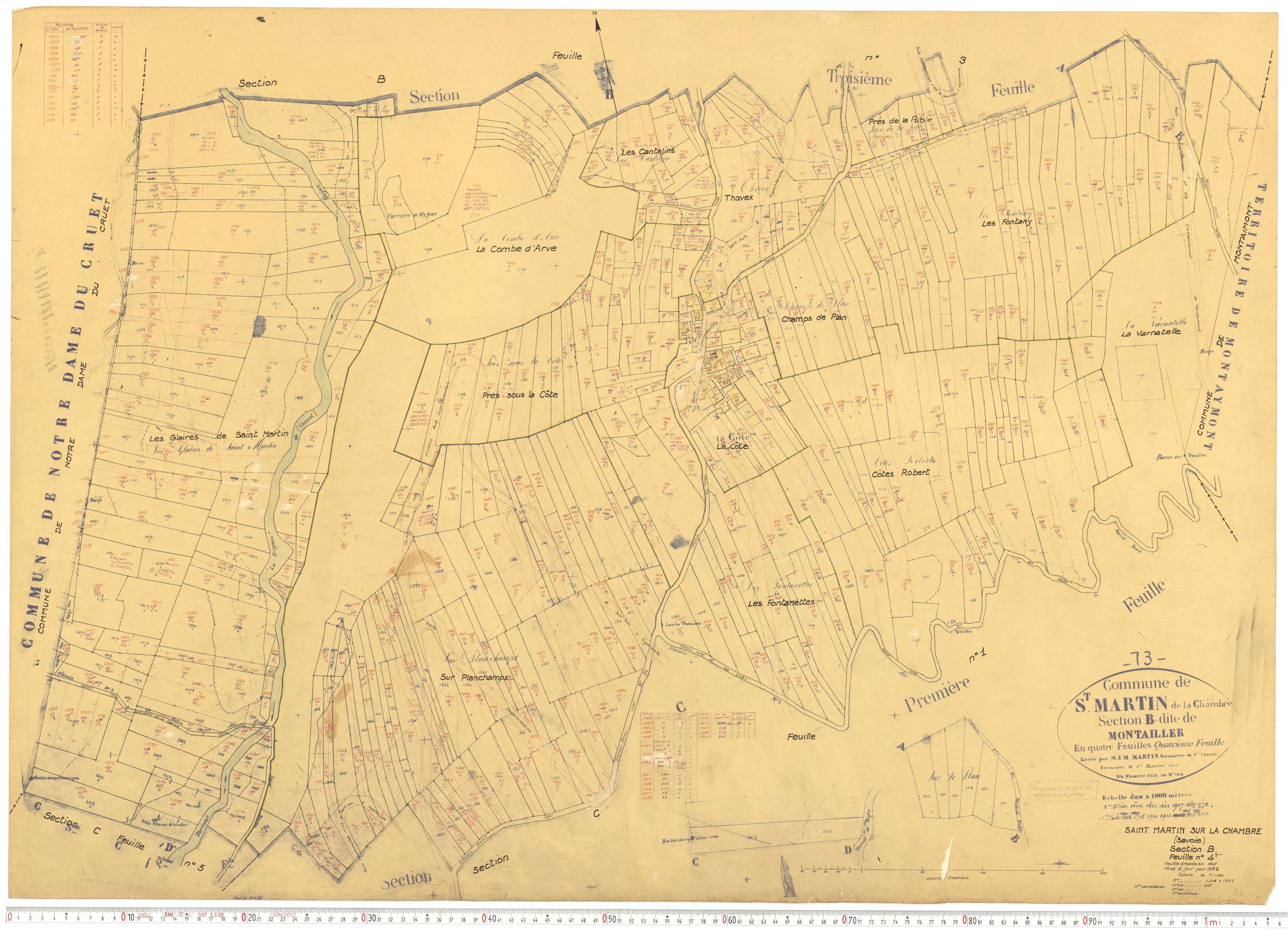 La Chambre - Plans cadastraux du cadastre rénové.