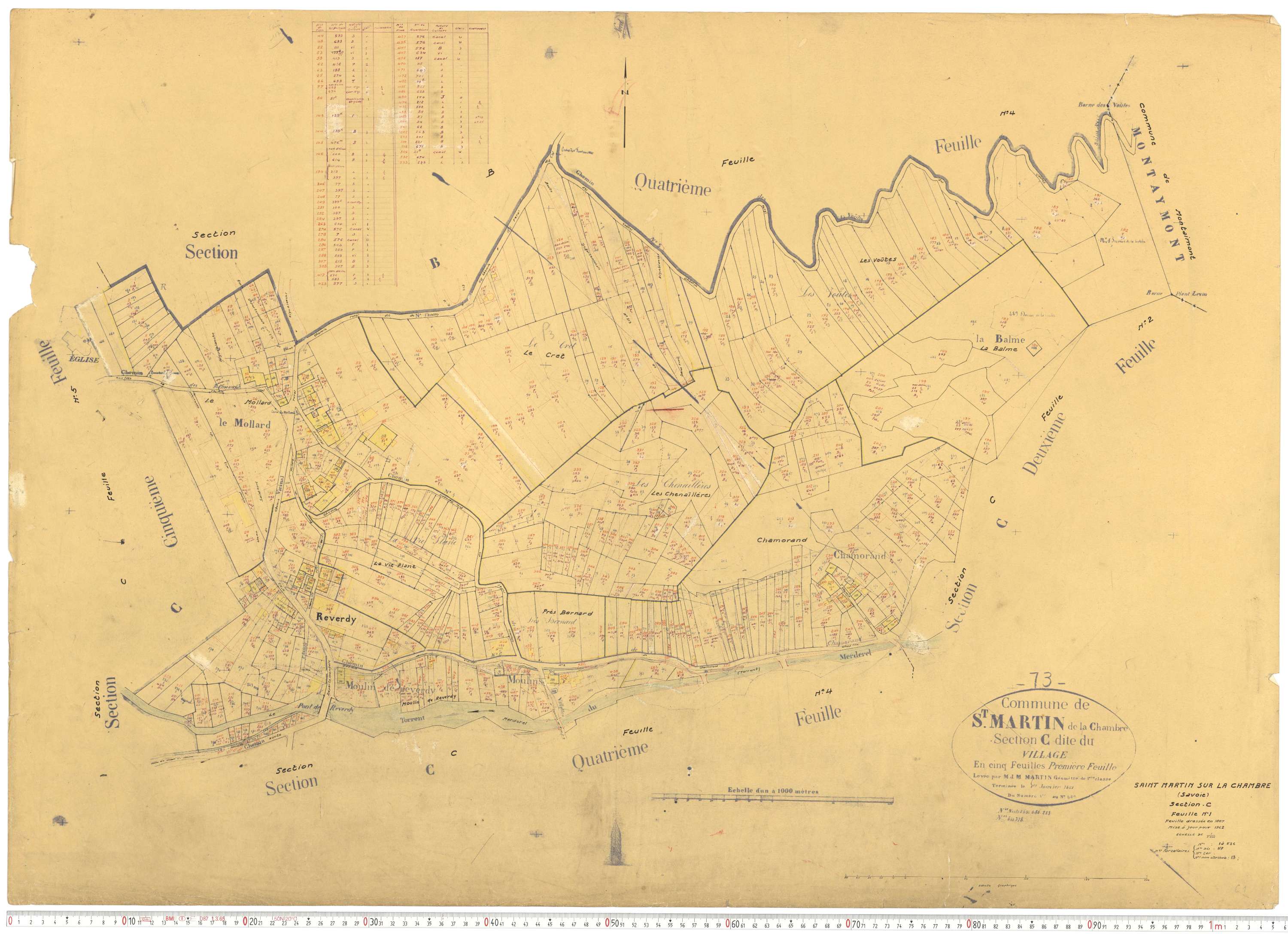 La Chambre - Plans cadastraux du cadastre rénové.
