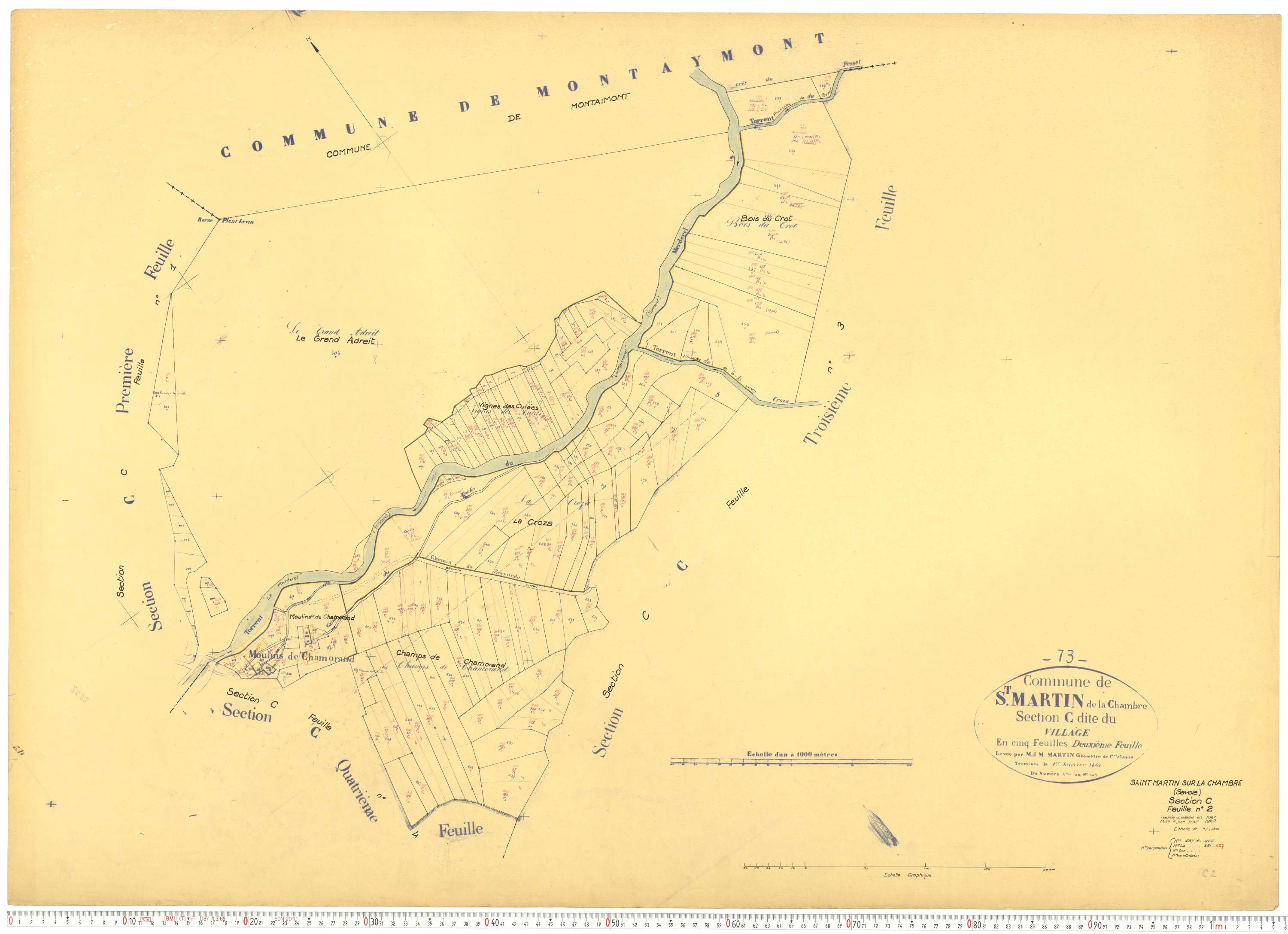 La Chambre - Plans cadastraux du cadastre rénové.