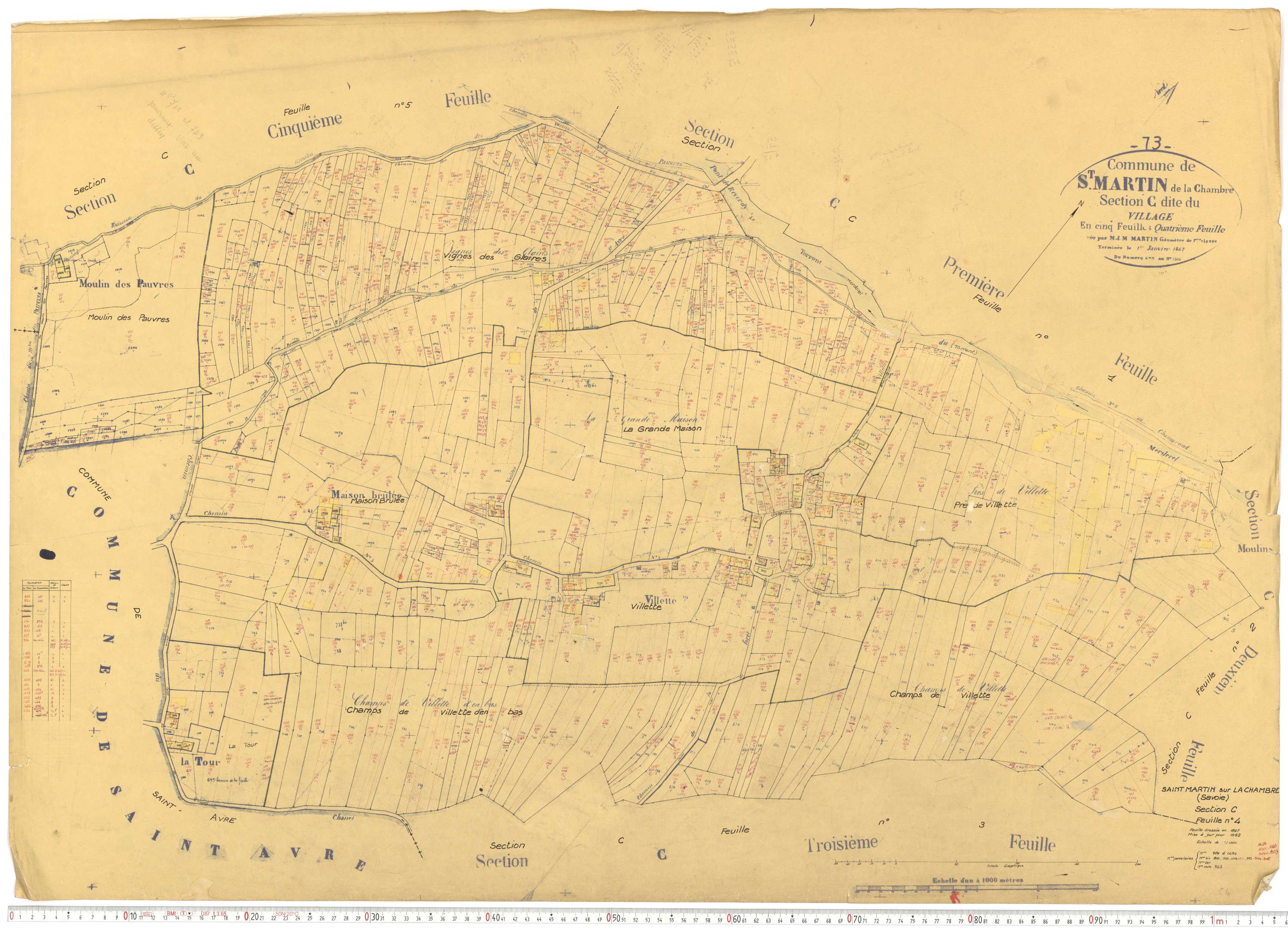La Chambre - Plans cadastraux du cadastre rénové.