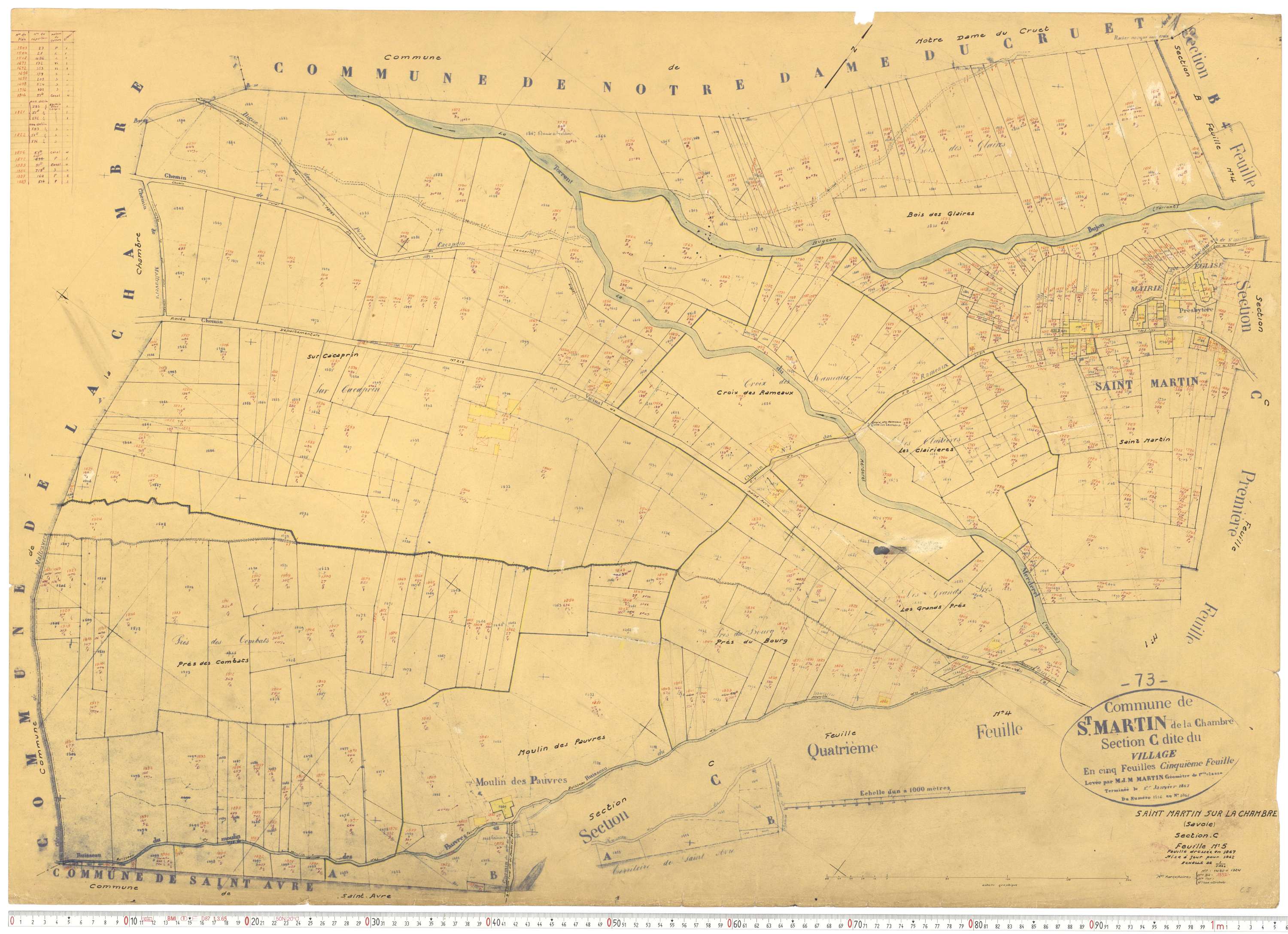 La Chambre - Plans cadastraux du cadastre rénové.