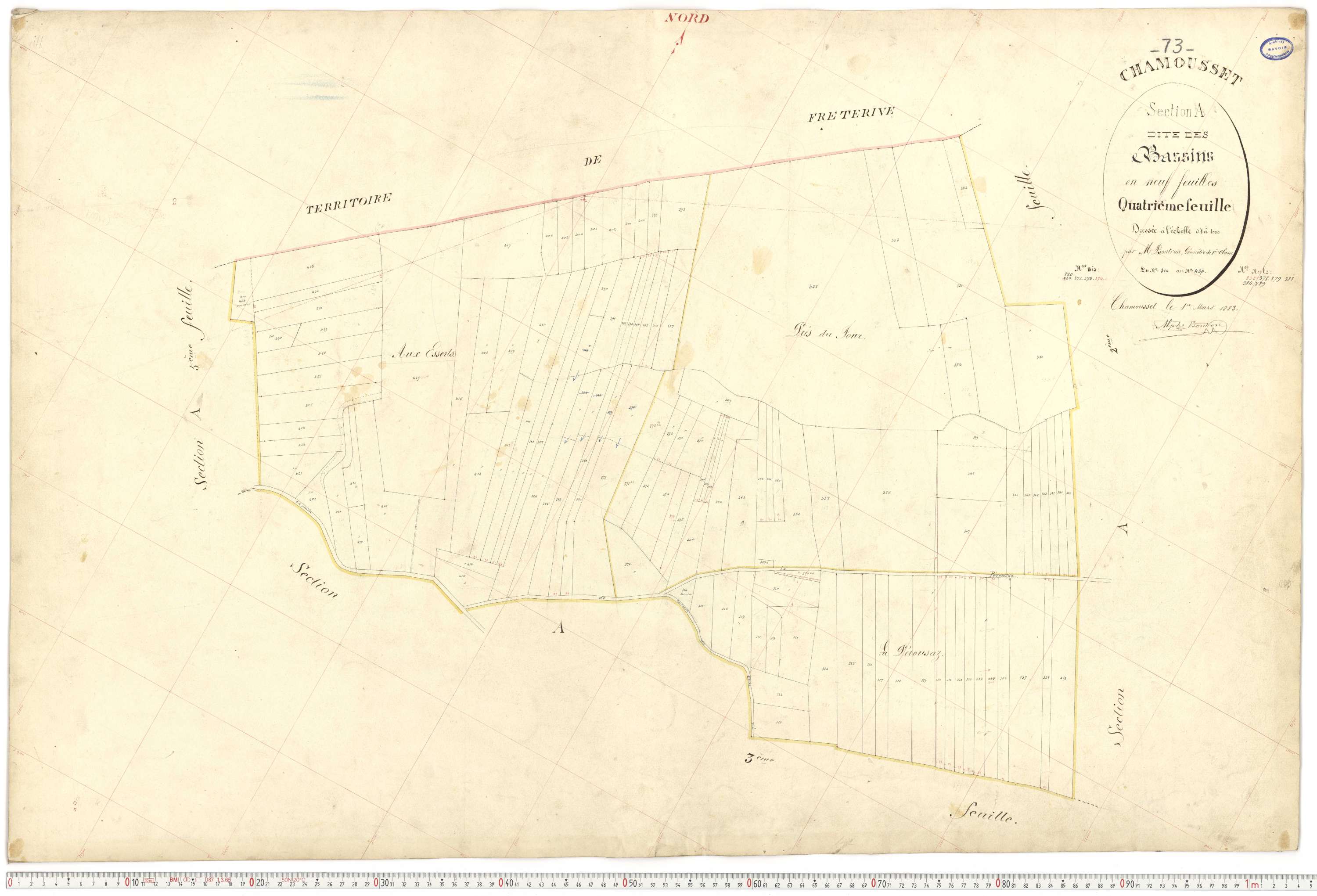 Chamousset - Plans cadastraux du premier cadastre français.