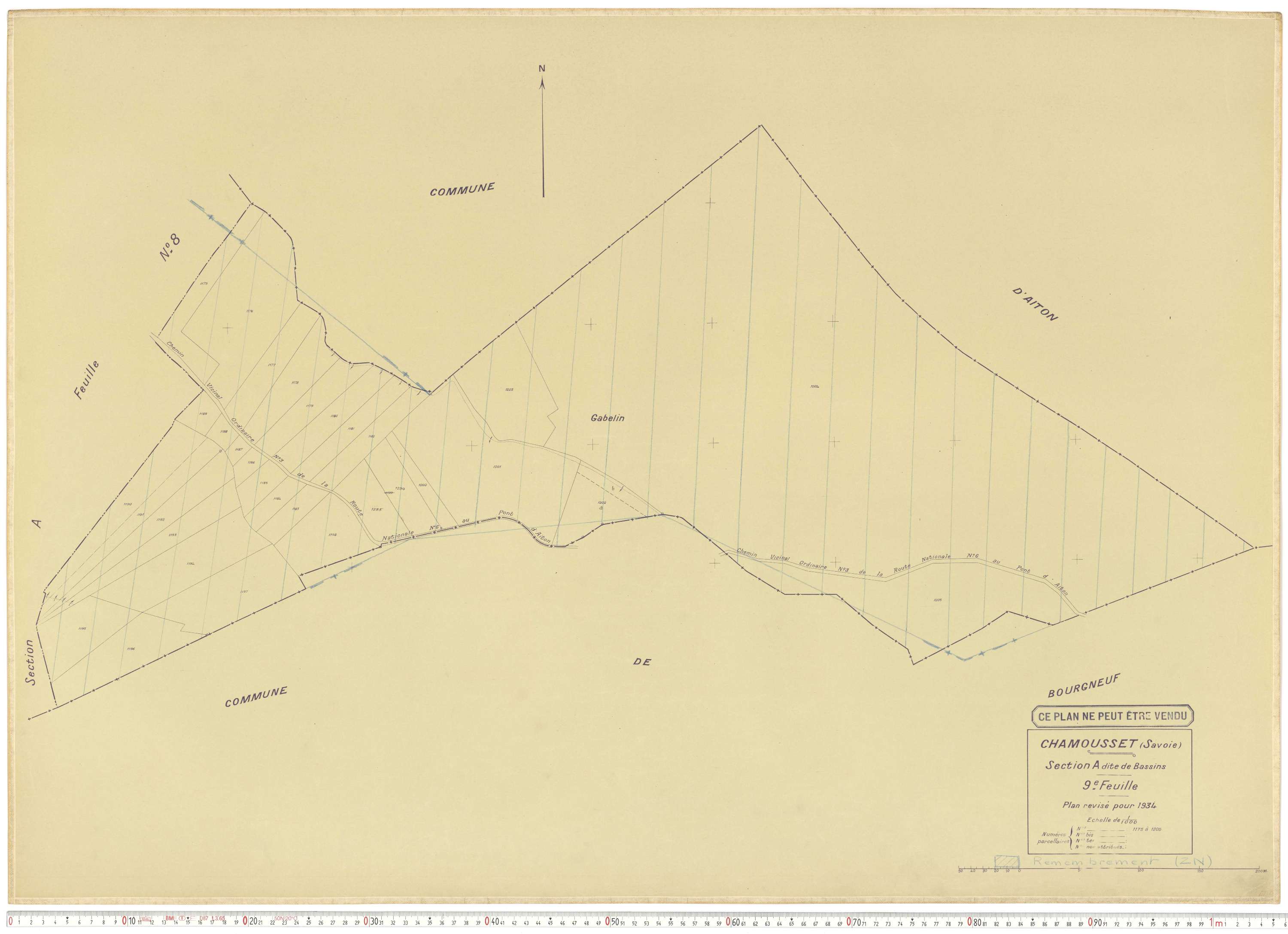 Chamousset - Plans cadastraux du cadastre rénové en 1934 et cadastre remembré en 1988.
