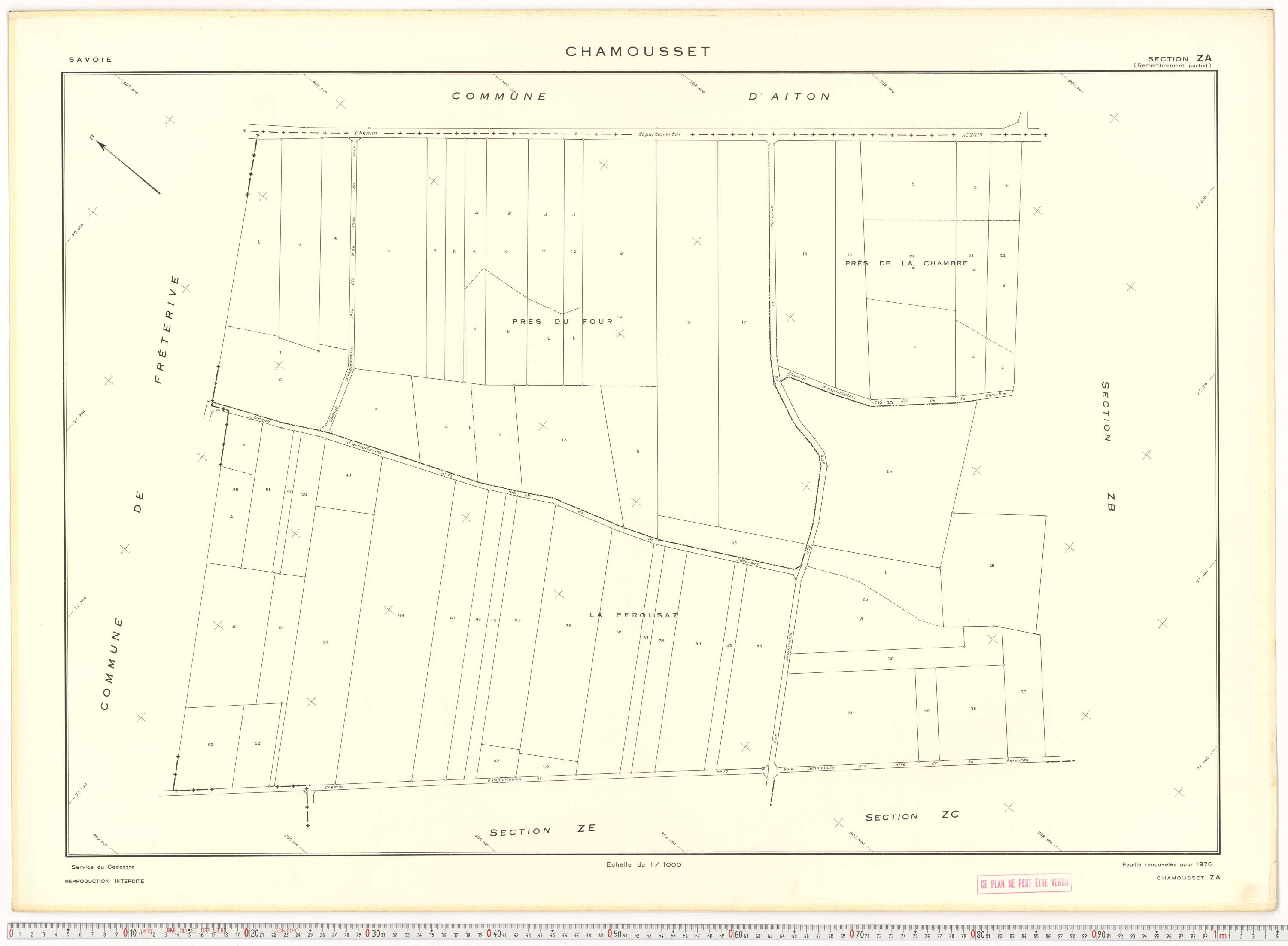 Chamousset - Plans cadastraux du cadastre rénové en 1934 et cadastre remembré en 1988.