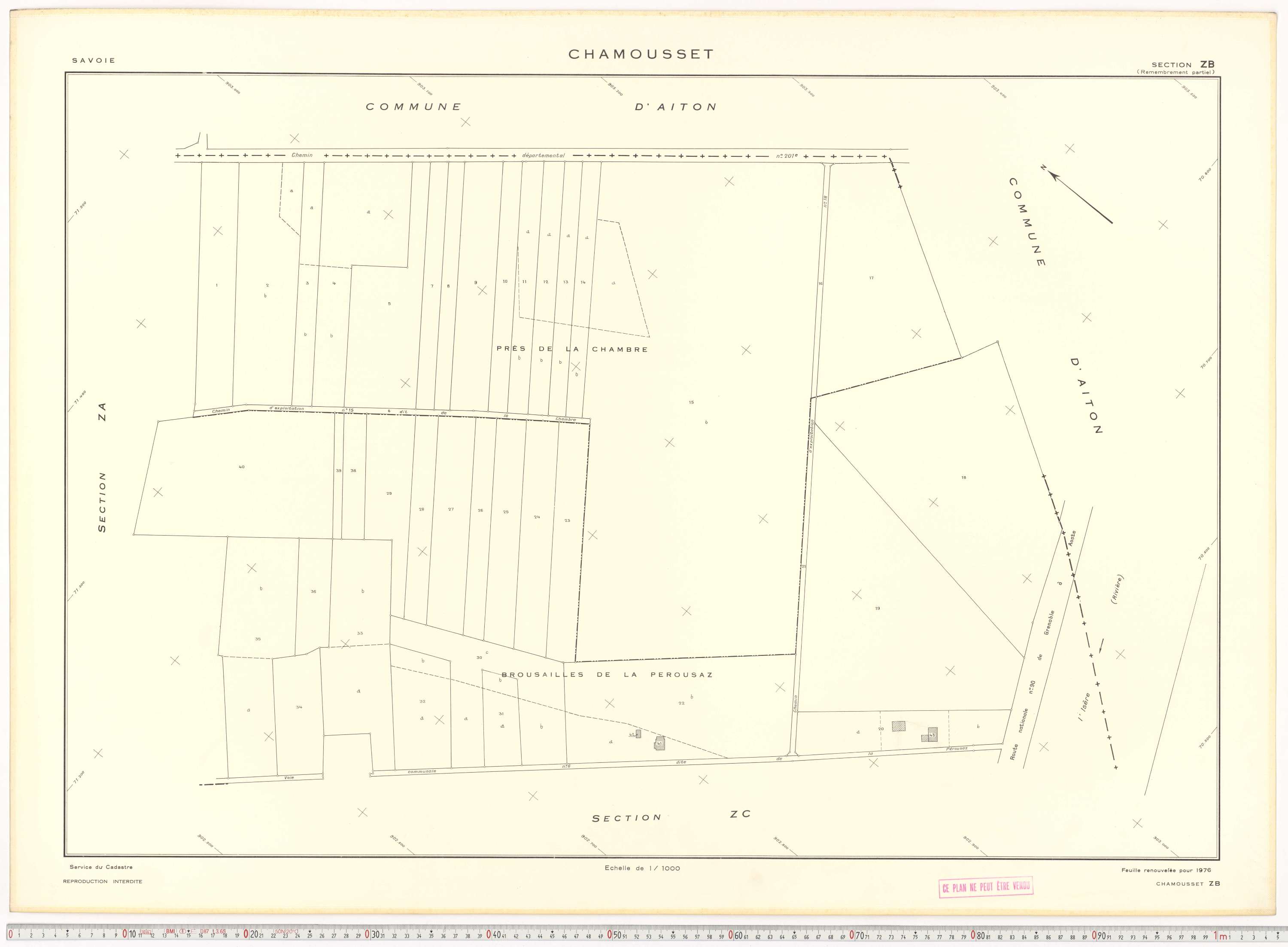 Chamousset - Plans cadastraux du cadastre rénové en 1934 et cadastre remembré en 1988.
