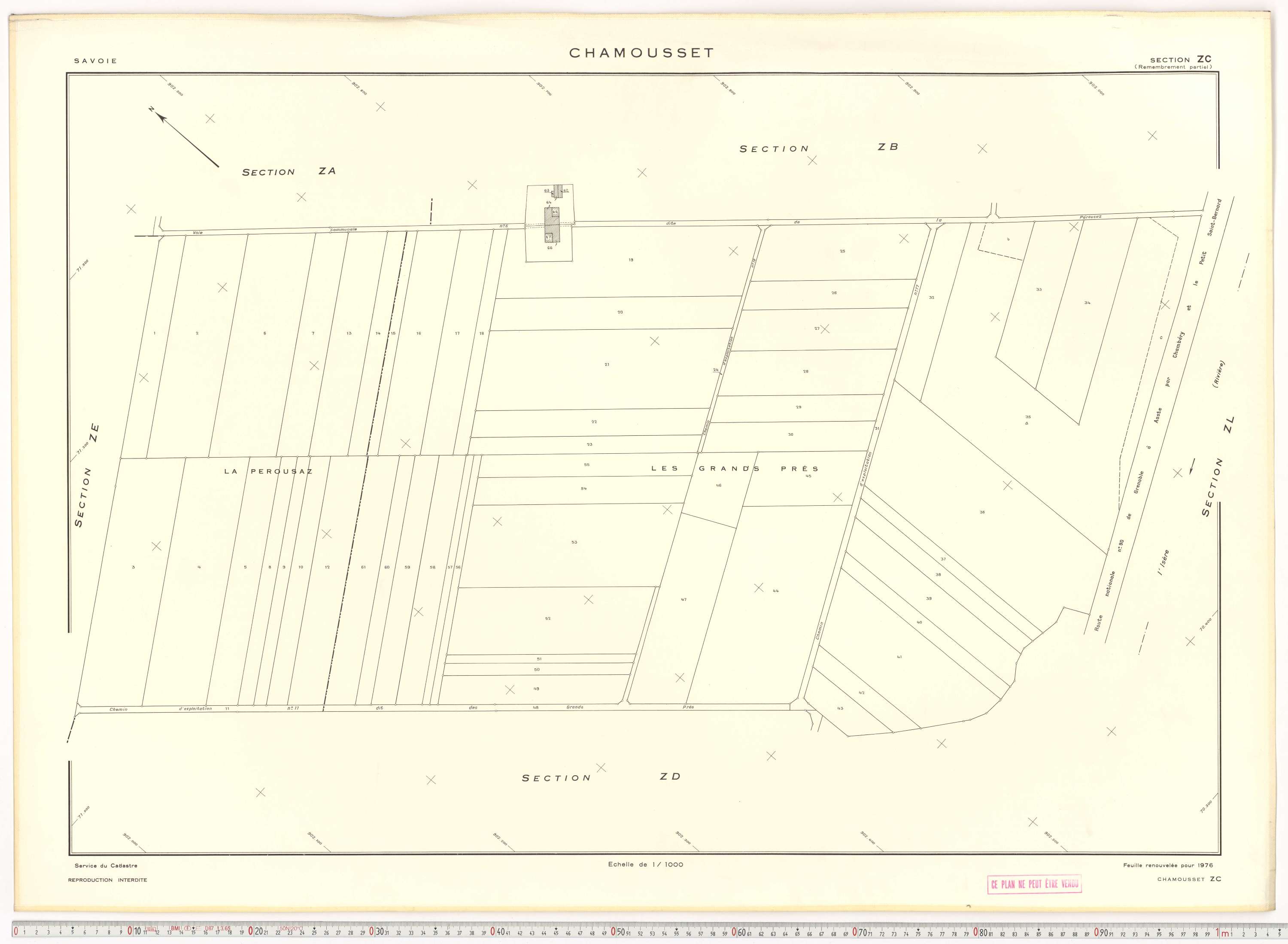 Chamousset - Plans cadastraux du cadastre rénové en 1934 et cadastre remembré en 1988.