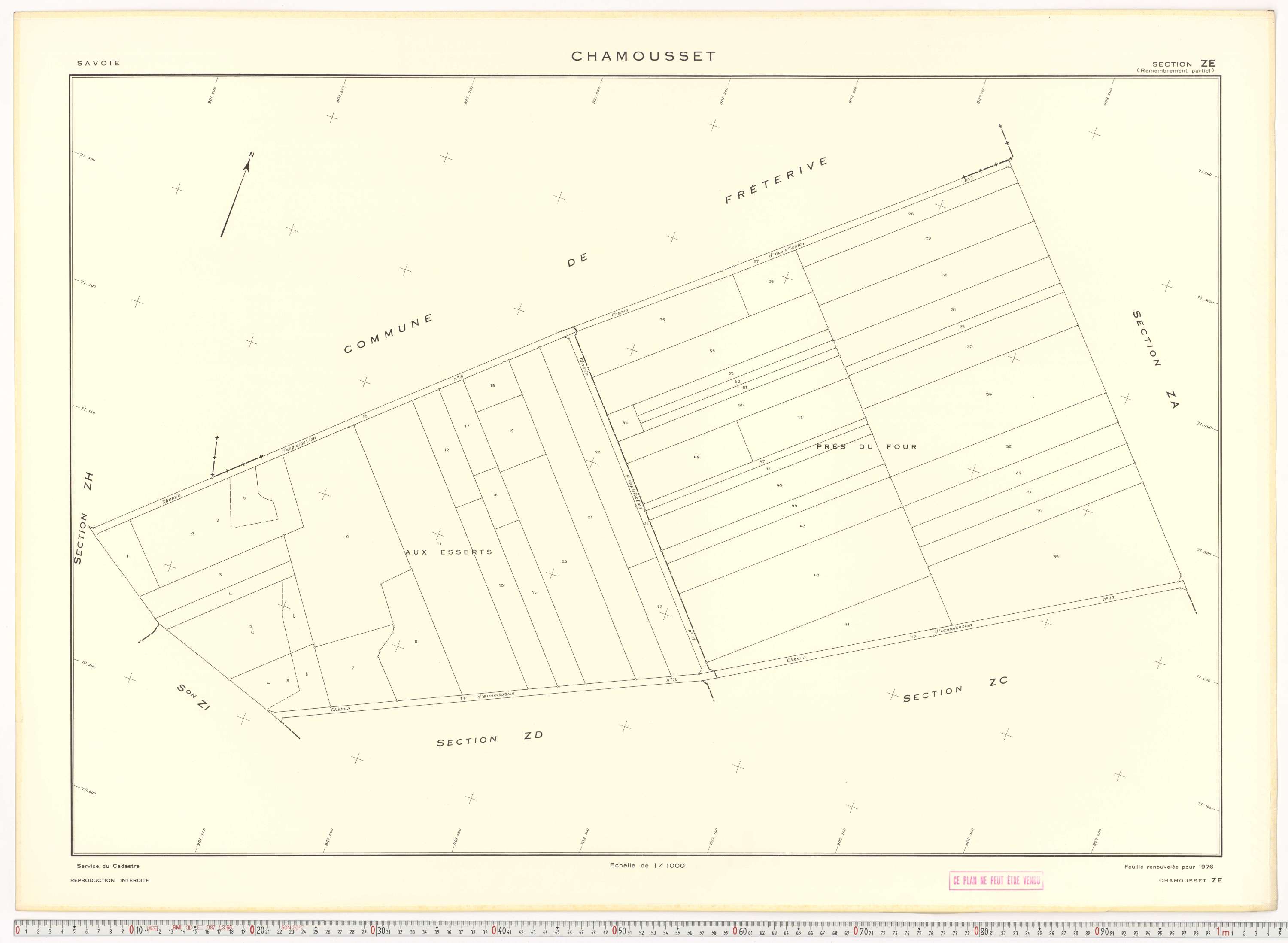Chamousset - Plans cadastraux du cadastre rénové en 1934 et cadastre remembré en 1988.