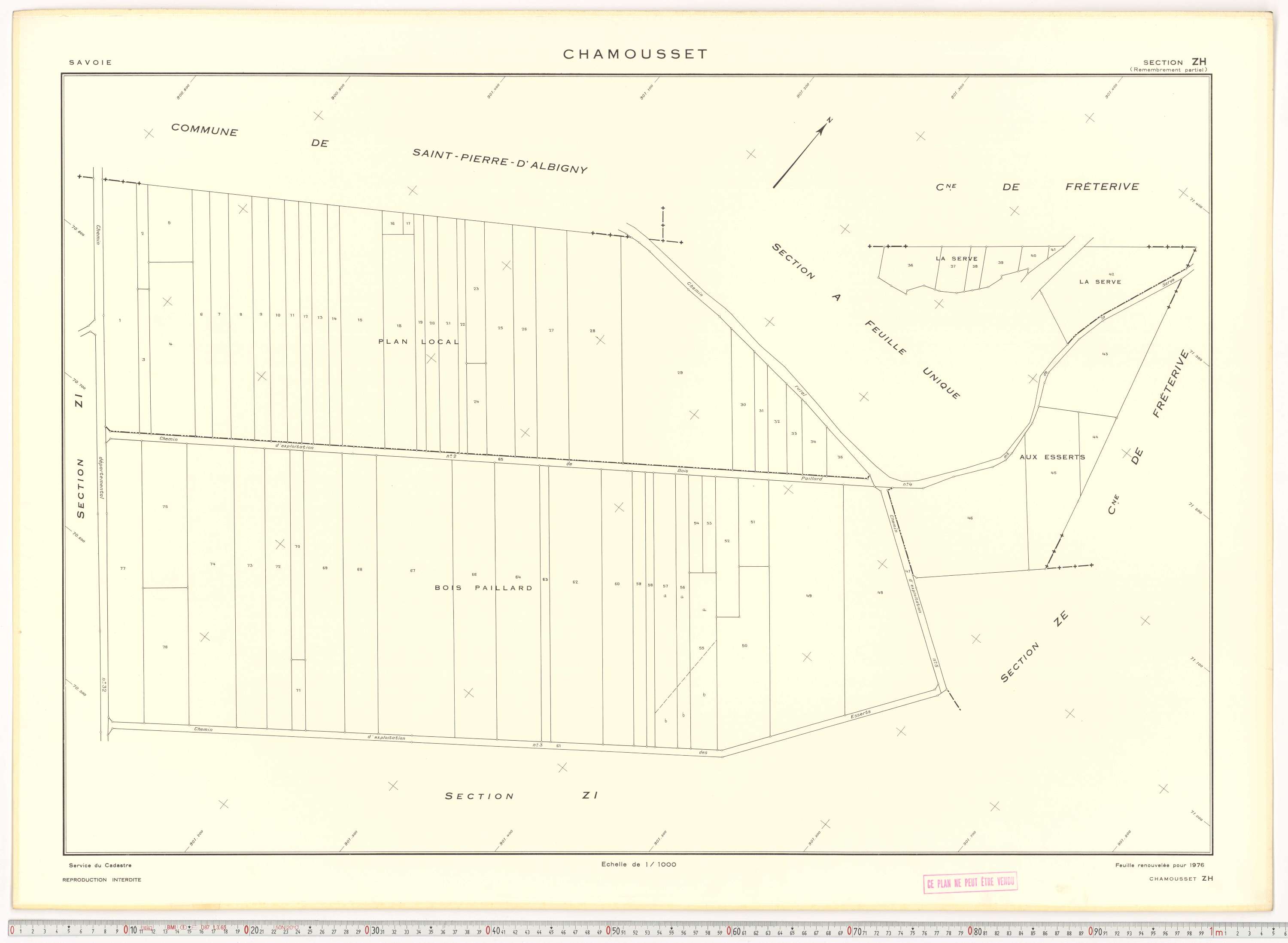 Chamousset - Plans cadastraux du cadastre rénové en 1934 et cadastre remembré en 1988.