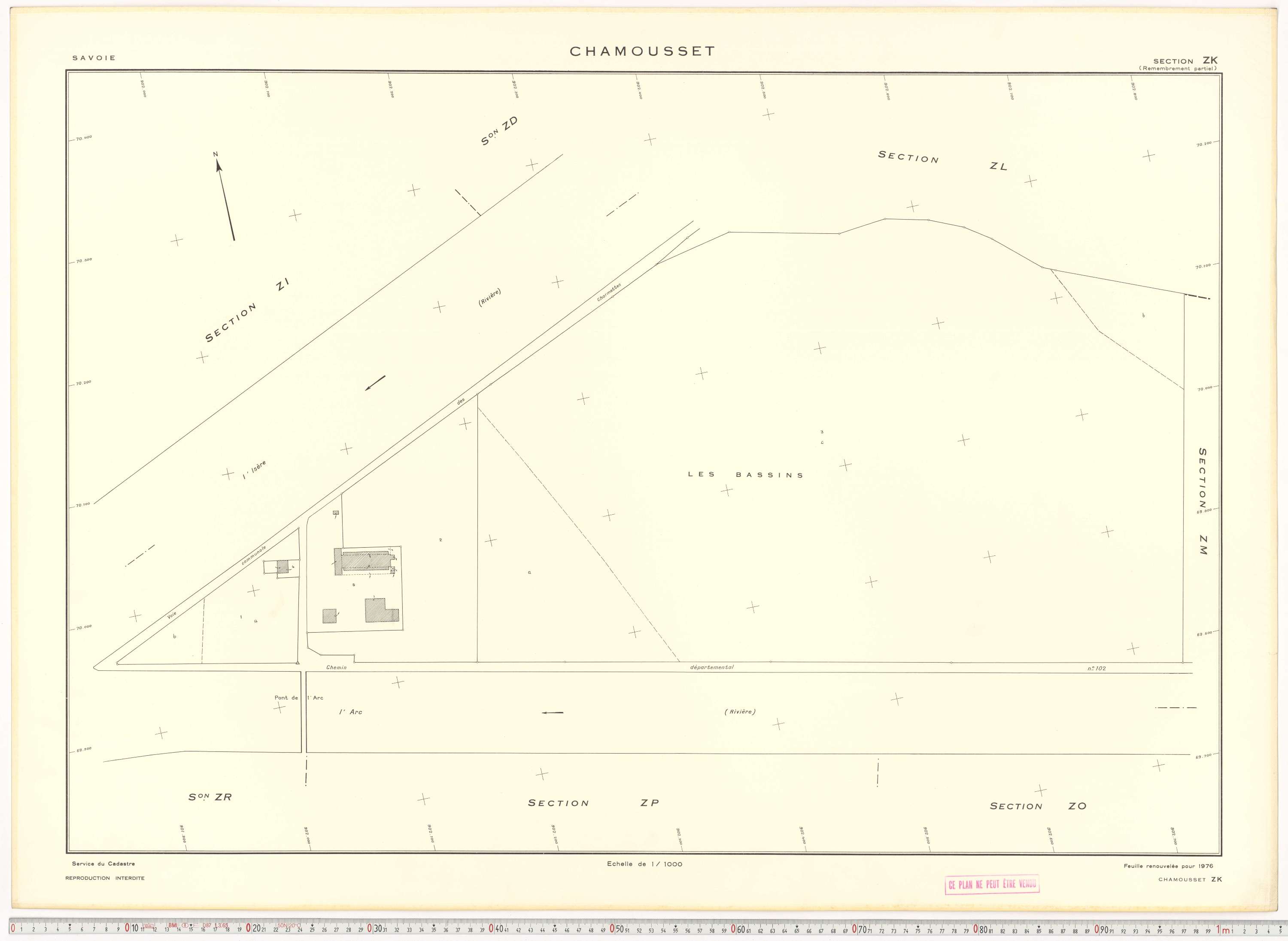 Chamousset - Plans cadastraux du cadastre rénové en 1934 et cadastre remembré en 1988.