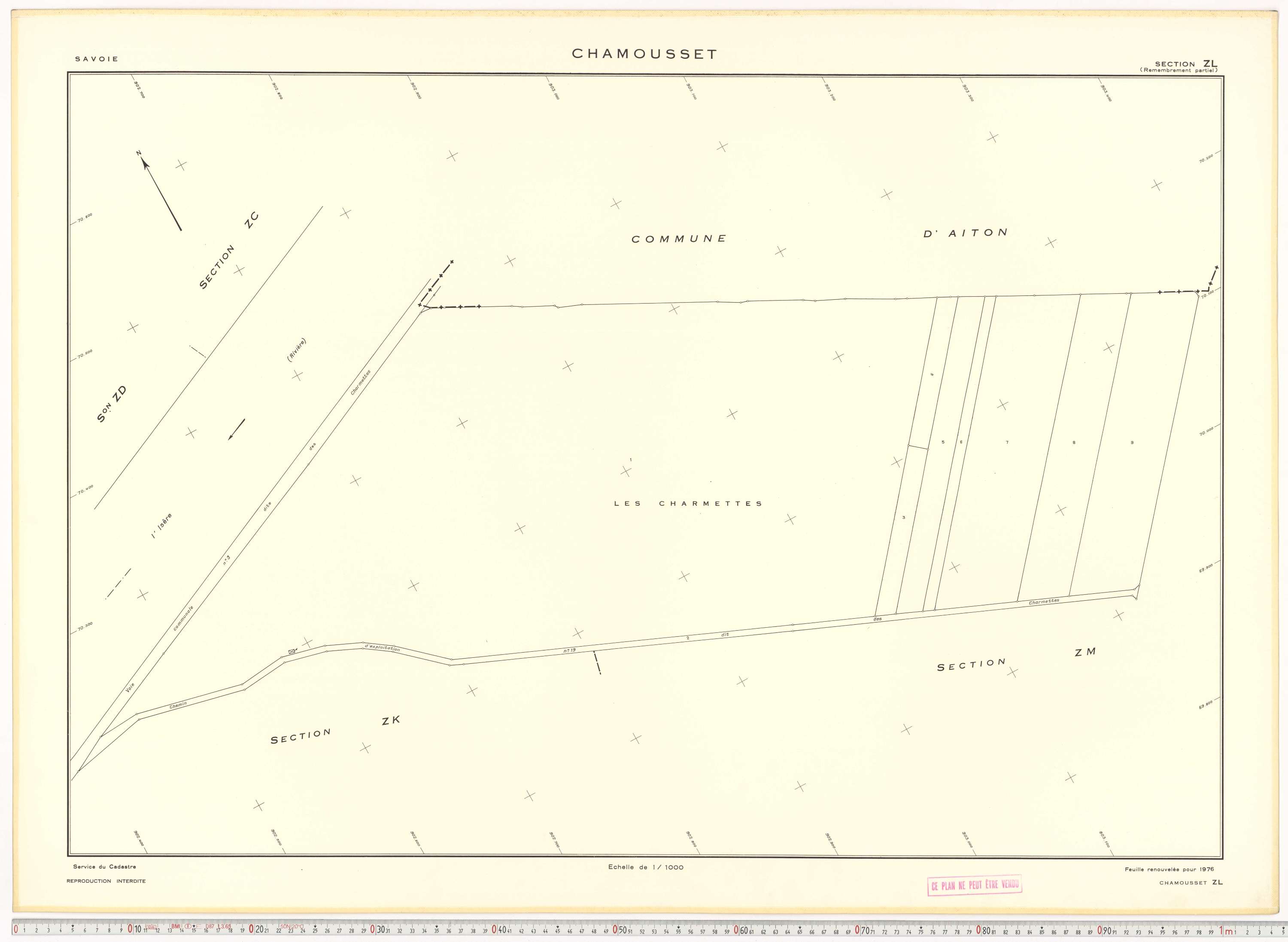 Chamousset - Plans cadastraux du cadastre rénové en 1934 et cadastre remembré en 1988.