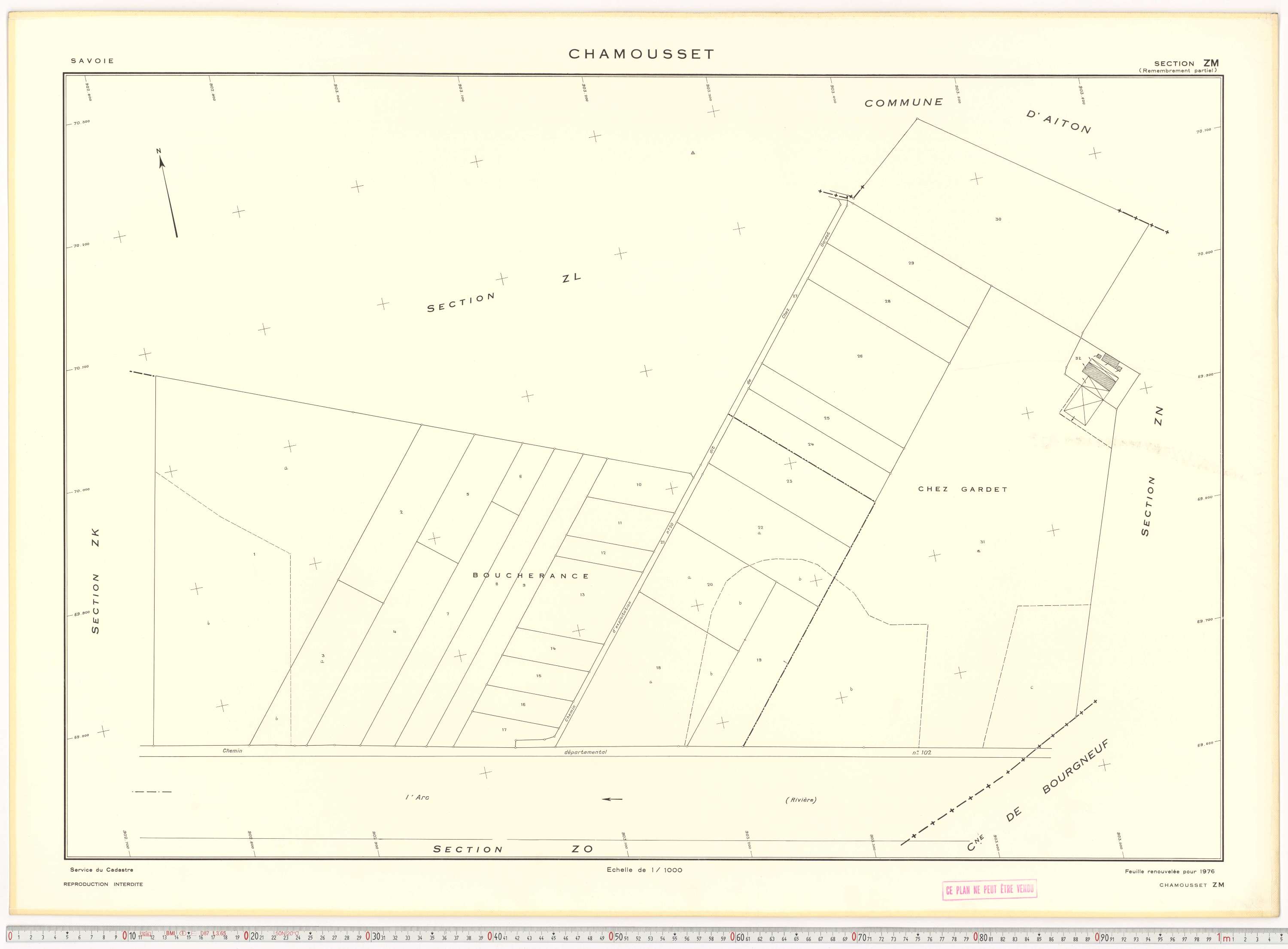 Chamousset - Plans cadastraux du cadastre rénové en 1934 et cadastre remembré en 1988.