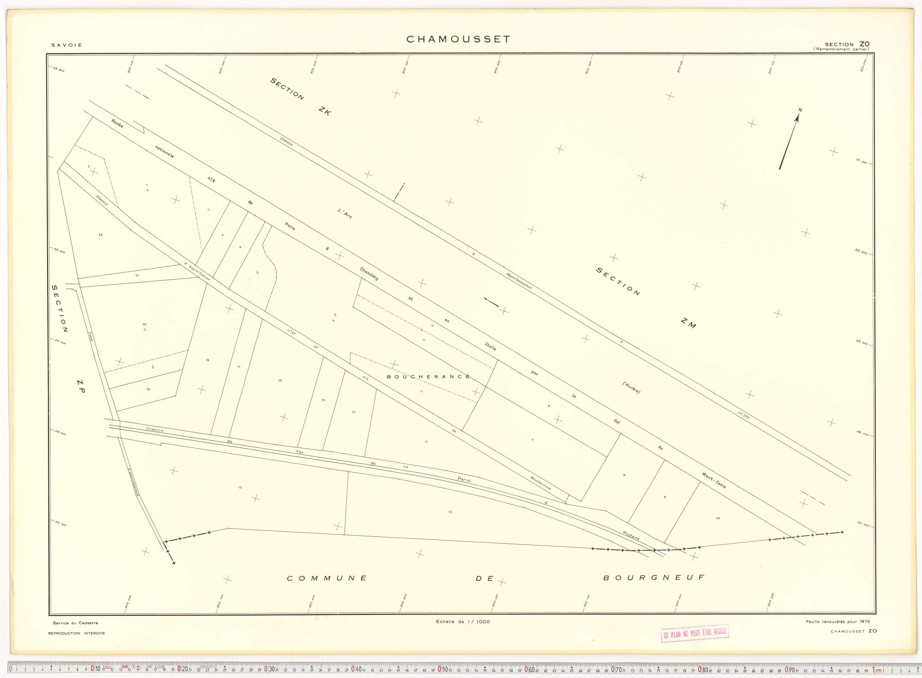 Chamousset - Plans cadastraux du cadastre rénové en 1934 et cadastre remembré en 1988.