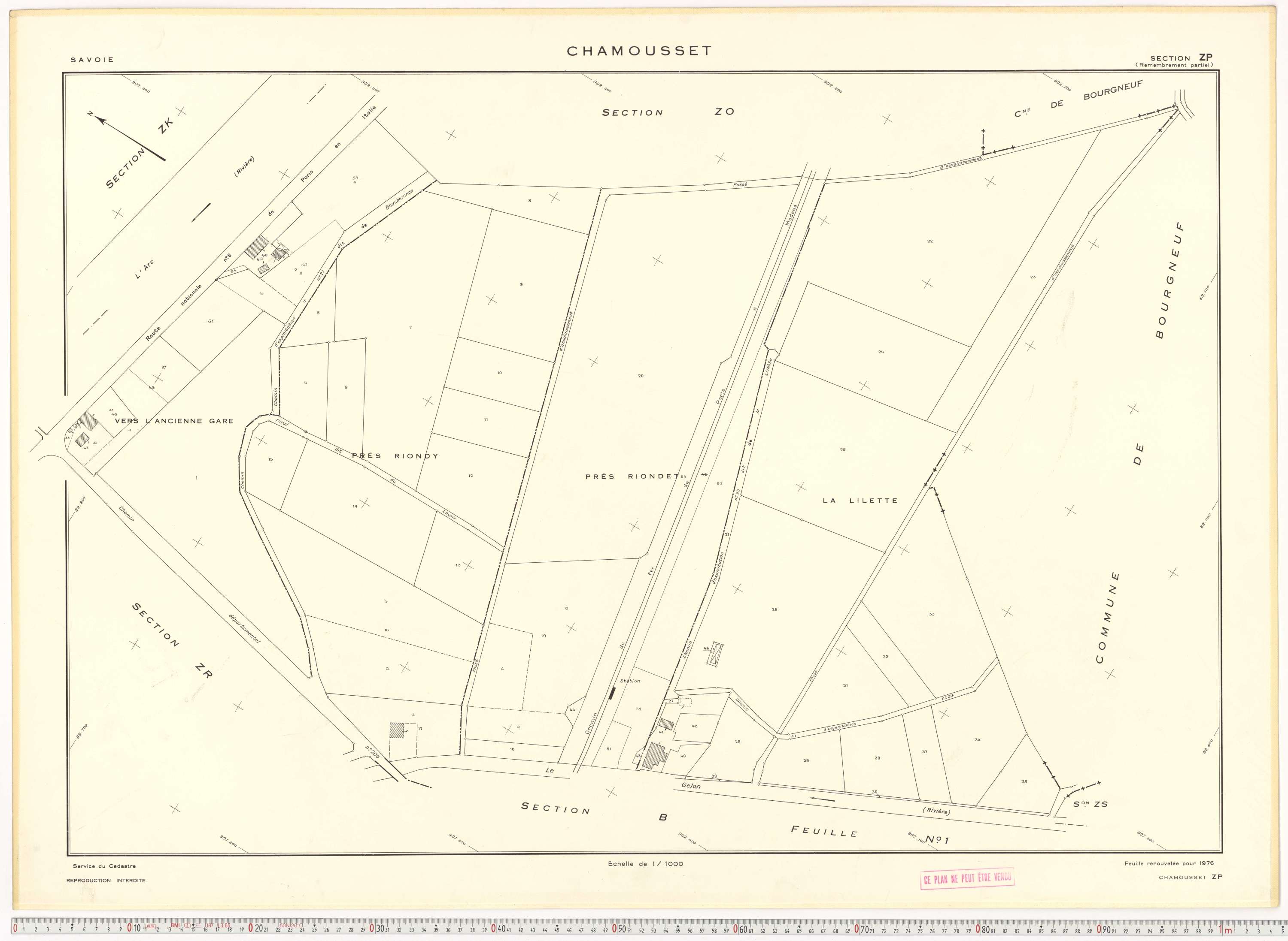 Chamousset - Plans cadastraux du cadastre rénové en 1934 et cadastre remembré en 1988.