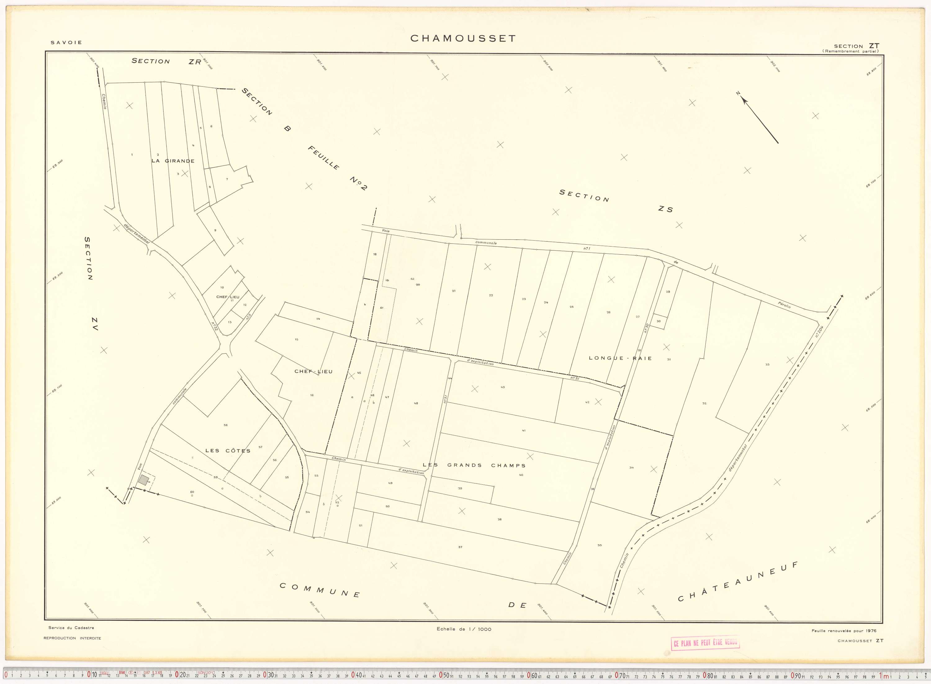 Chamousset - Plans cadastraux du cadastre rénové en 1934 et cadastre remembré en 1988.