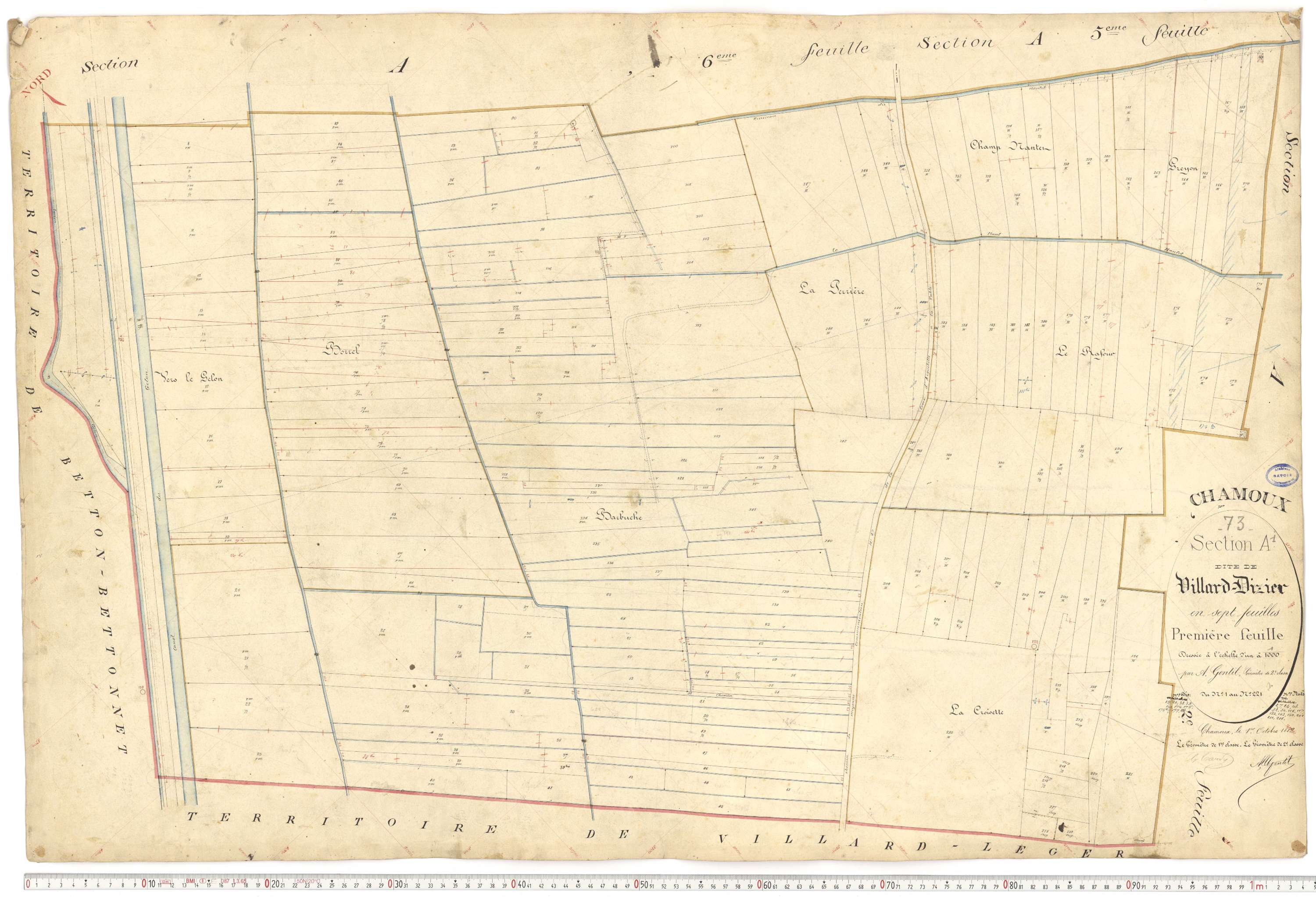 Chamoux-sur-Gelon - Cadastre français (1884).